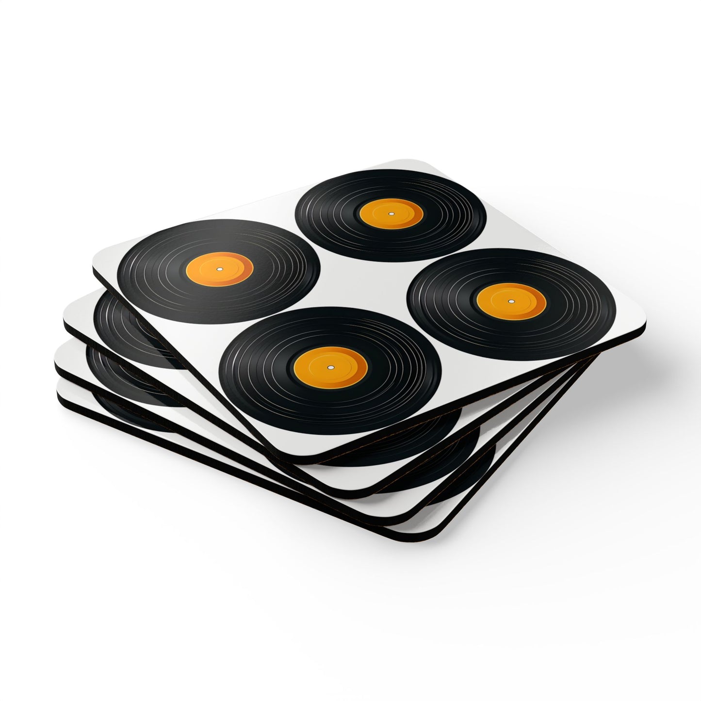 Vinyl Record Cork Coaster Set - Perfect for Music Lovers and Home Decor