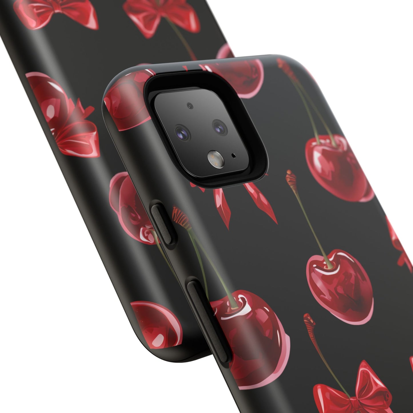 Coquette-Cherry Print Tough Phone Case - Stylish & Durable Protection