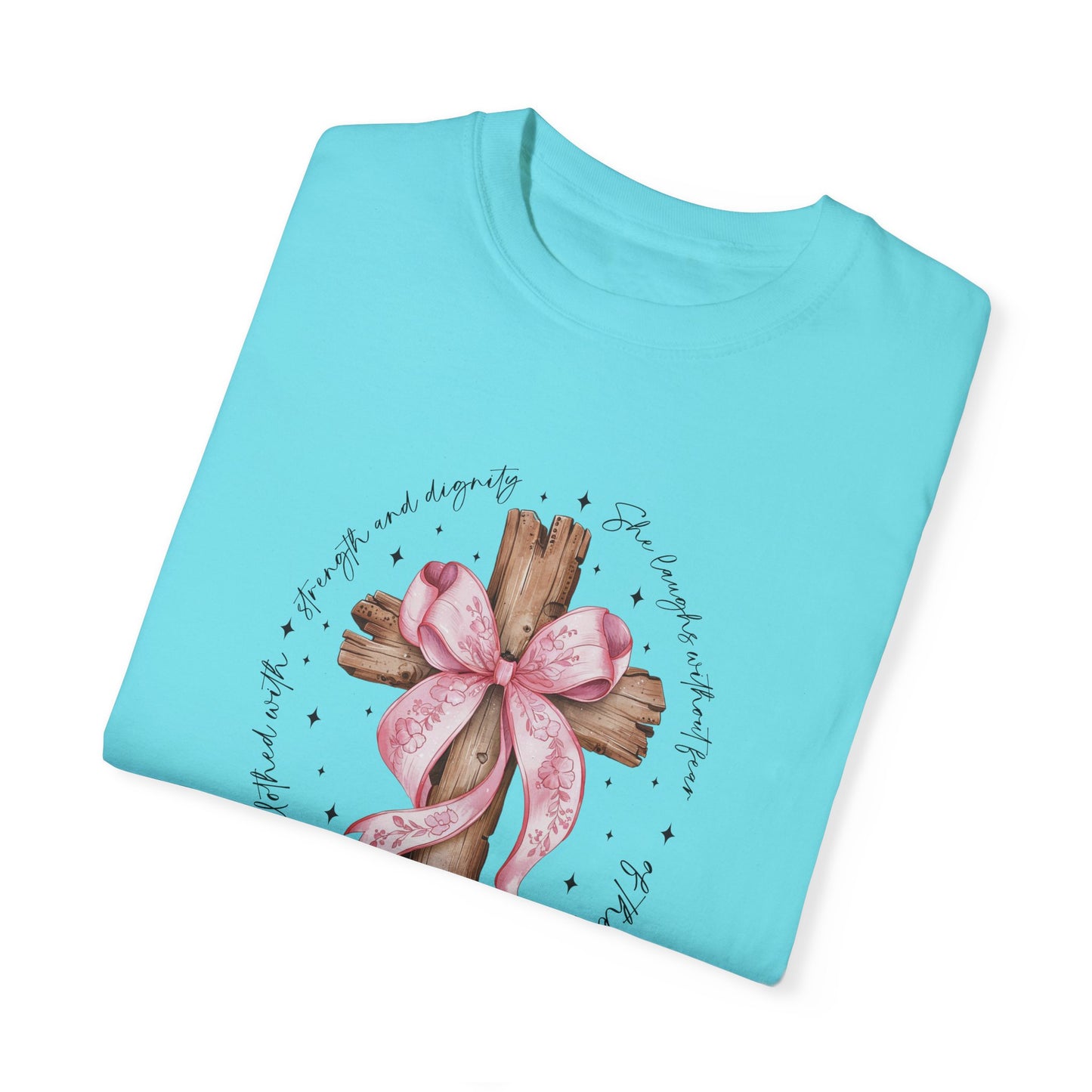 Faith-Inspired Unisex T-Shirt with Proverbs 31:25 Design Coquette