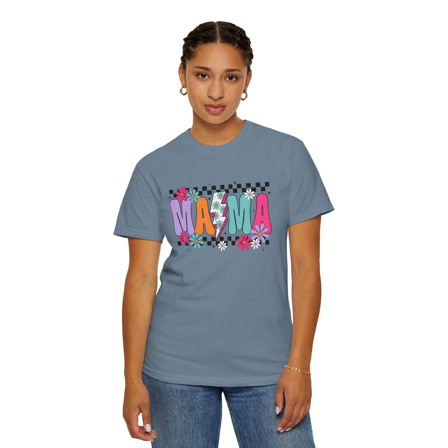 Colorful Mama Graphic T-Shirt for Moms - Unisex Garment-Dyed Tee