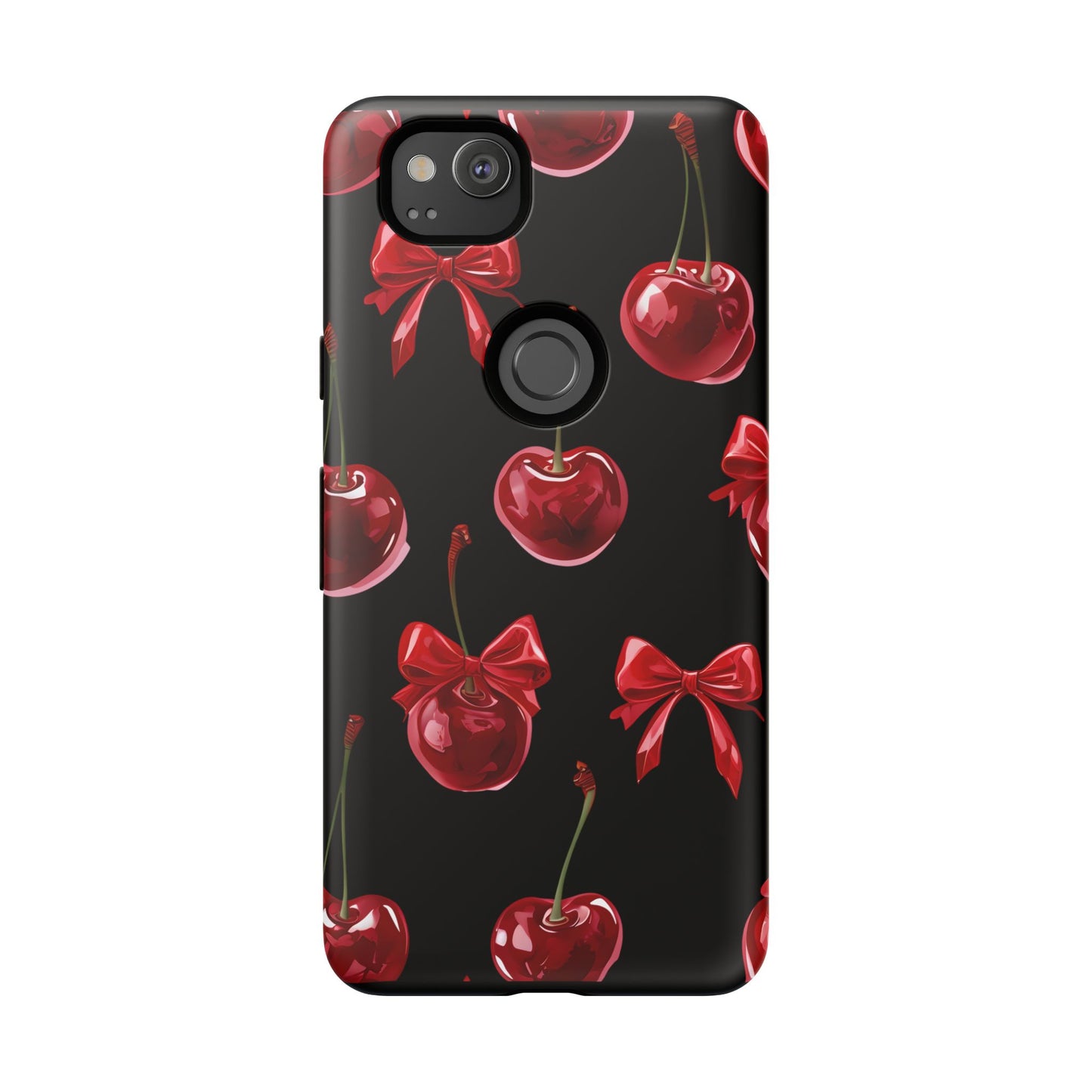 Coquette-Cherry Print Tough Phone Case - Stylish & Durable Protection