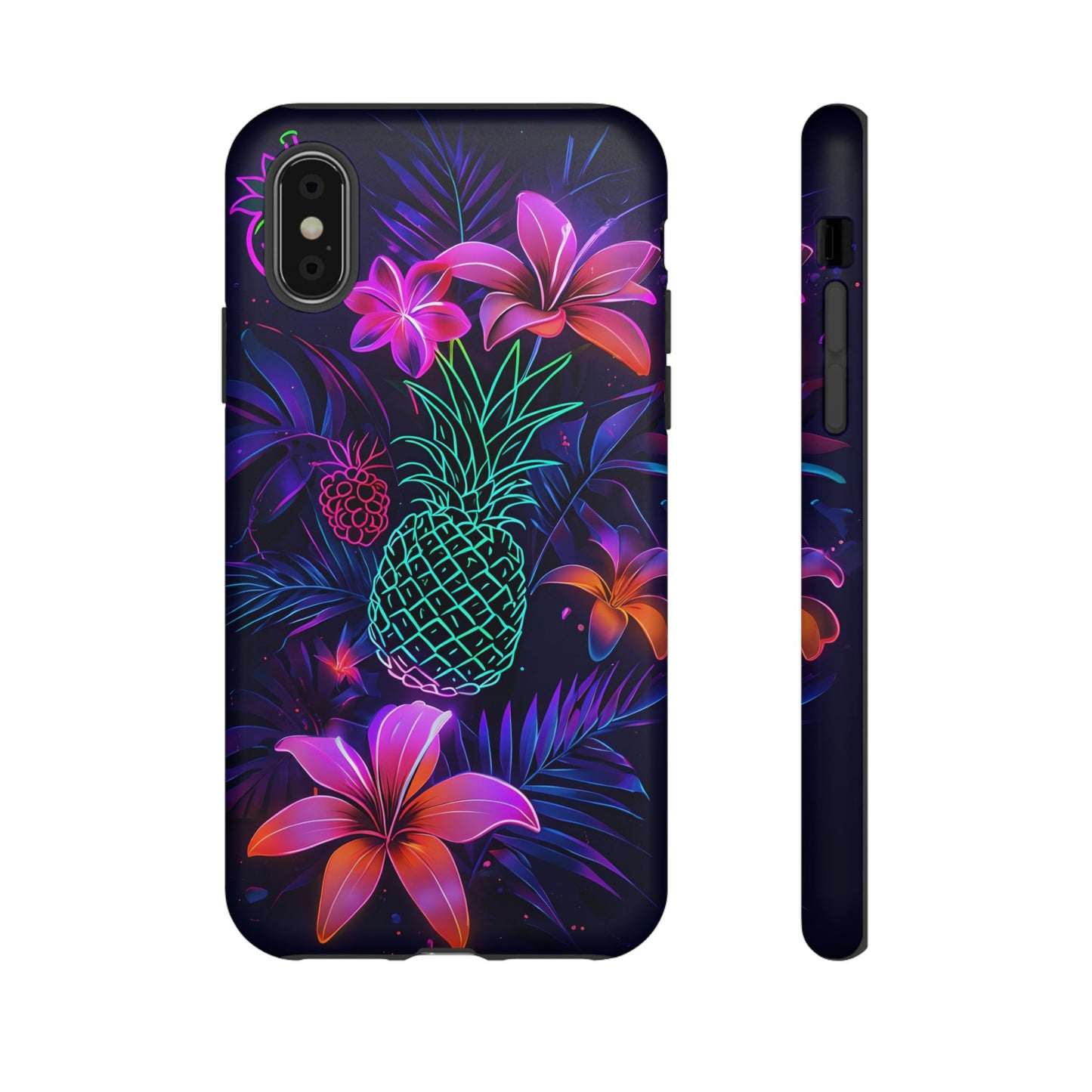 Tough Cases - Tropical Neon Floral iPhone Case