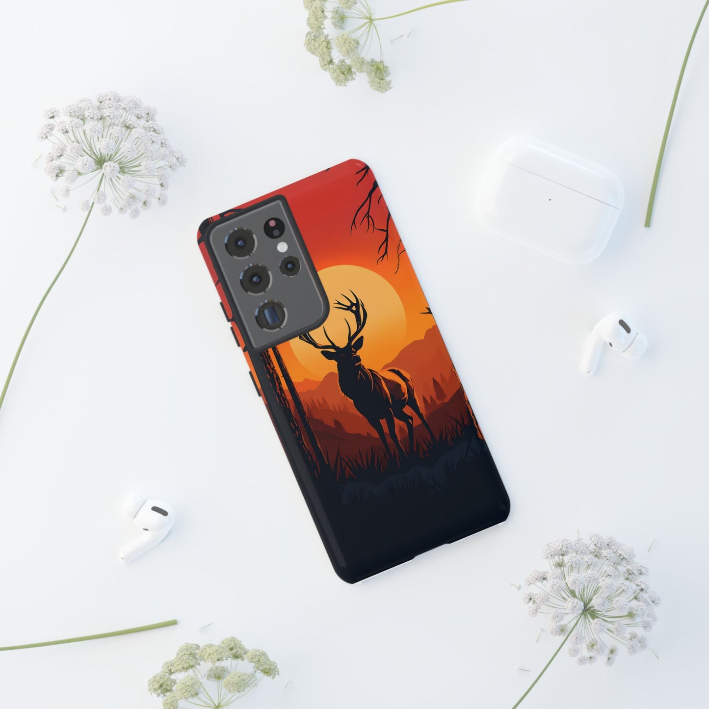 Wildlife Phone Case - Stag and Sunset Design for Nature Lovers