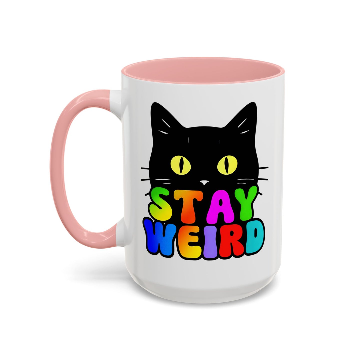Stay Weird Cat Accent Coffee Mug | Fun Colorful Design for Cat Lovers