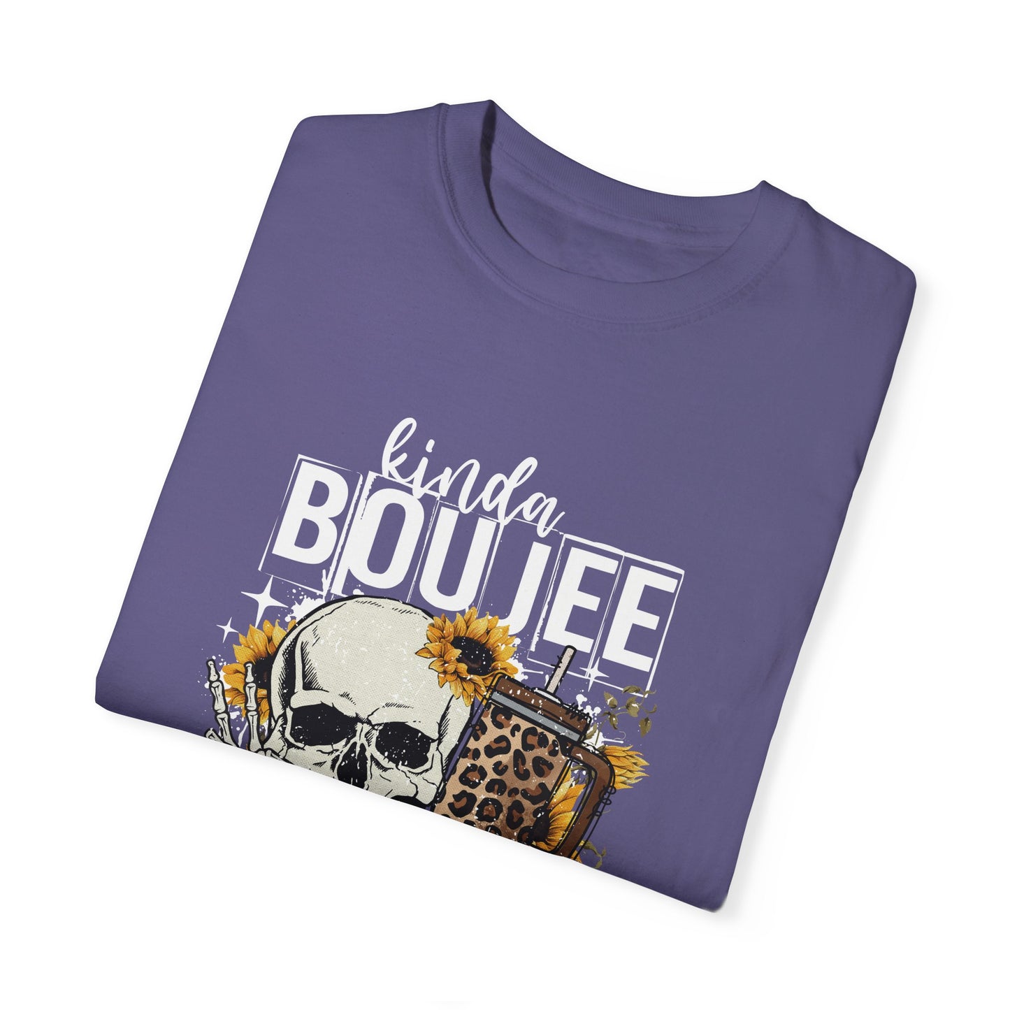 Kinda Boujee Kinda Broke White Unisex Garment-Dyed T-Shirt - Trendy Casual Wear for Fashion Lovers