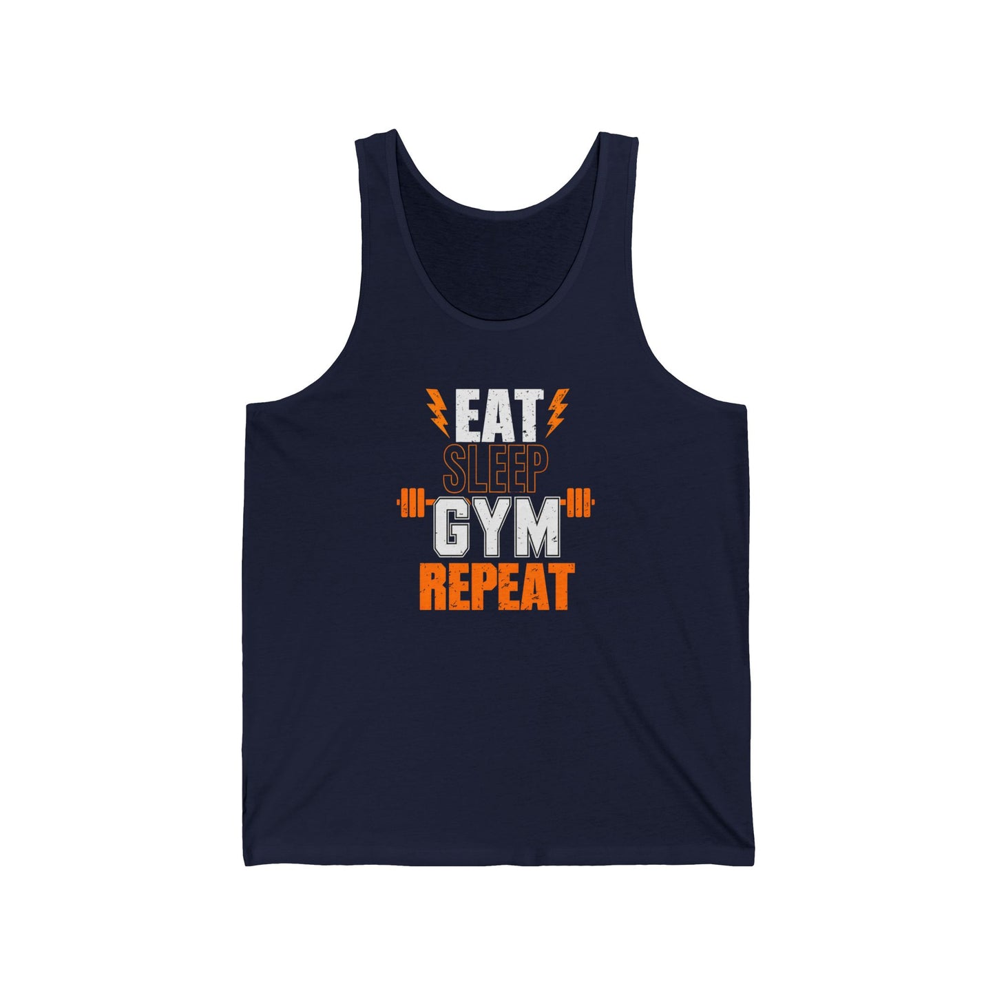 Eat Sleep Gym Repeat Unisex Jersey Tank Top | Fitness Motivational Apparel