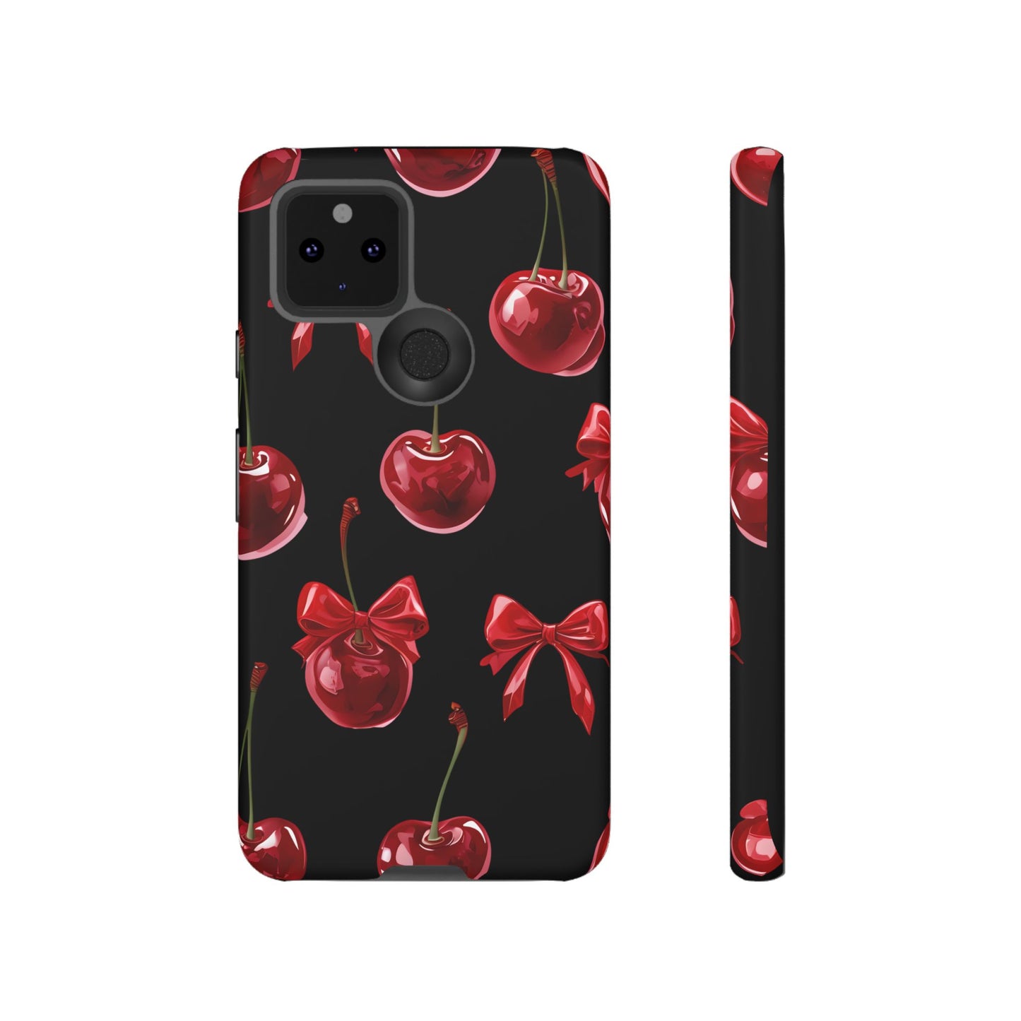 Coquette-Cherry Print Tough Phone Case - Stylish & Durable Protection