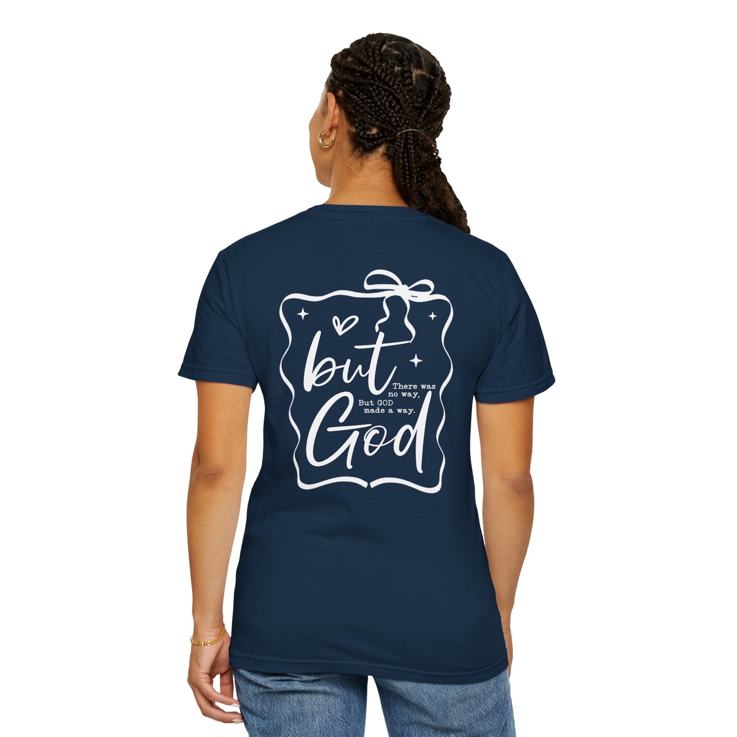 Inspirational T-Shirt with Bow Design – "But God"