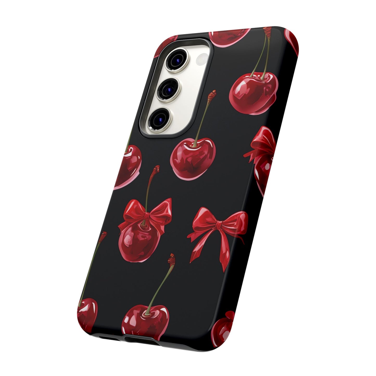 Coquette-Cherry Print Tough Phone Case - Stylish & Durable Protection