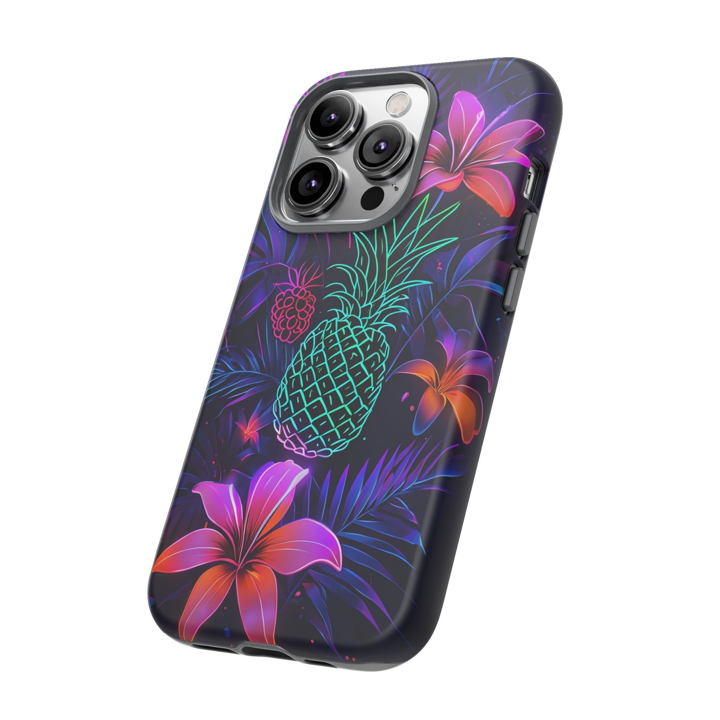 Tough Cases - Tropical Neon Floral iPhone Case
