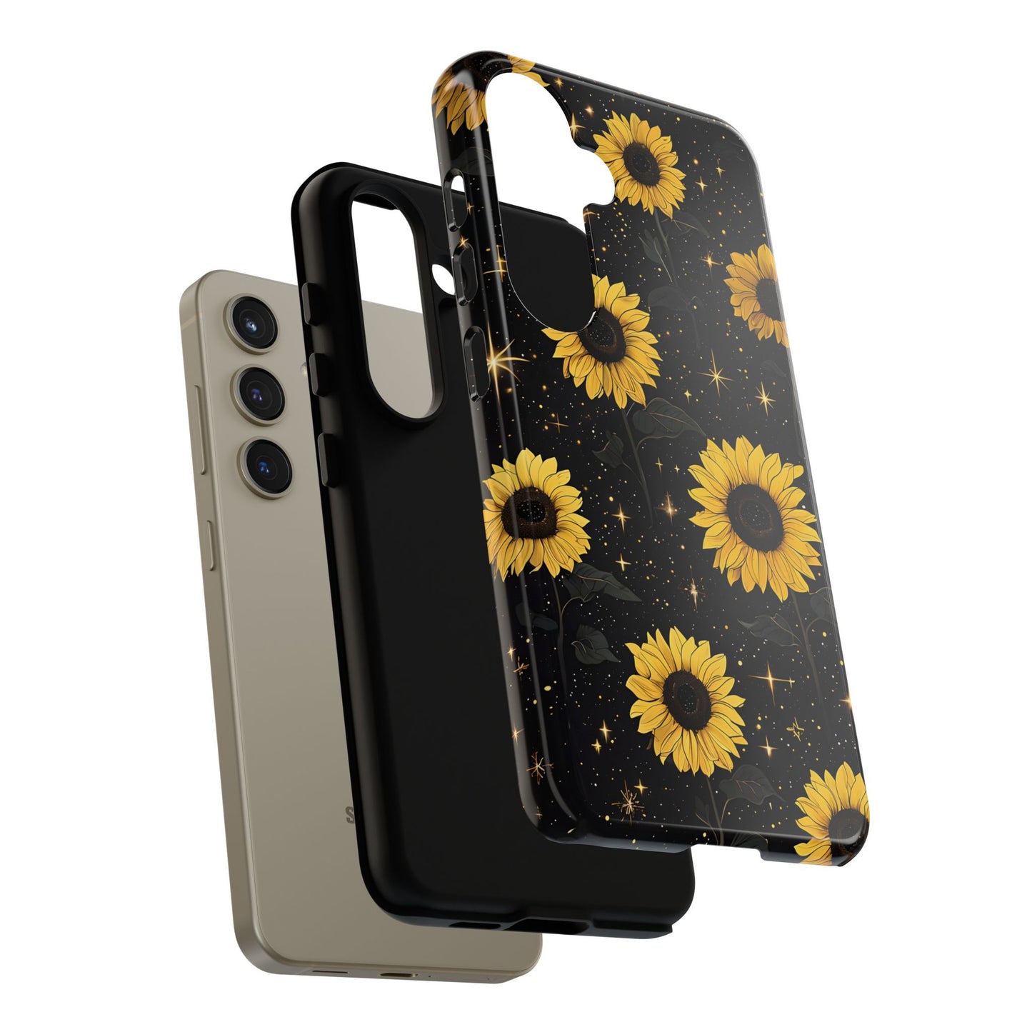 Sunflower Galaxy Tough Case - Durable Phone Cover with Floral Design