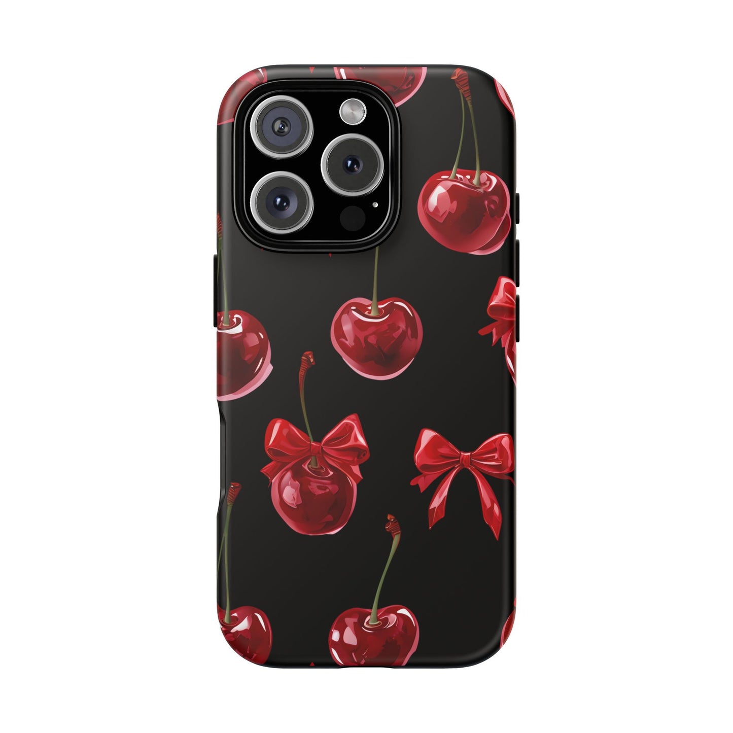 Coquette-Cherry Print Tough Phone Case - Stylish & Durable Protection