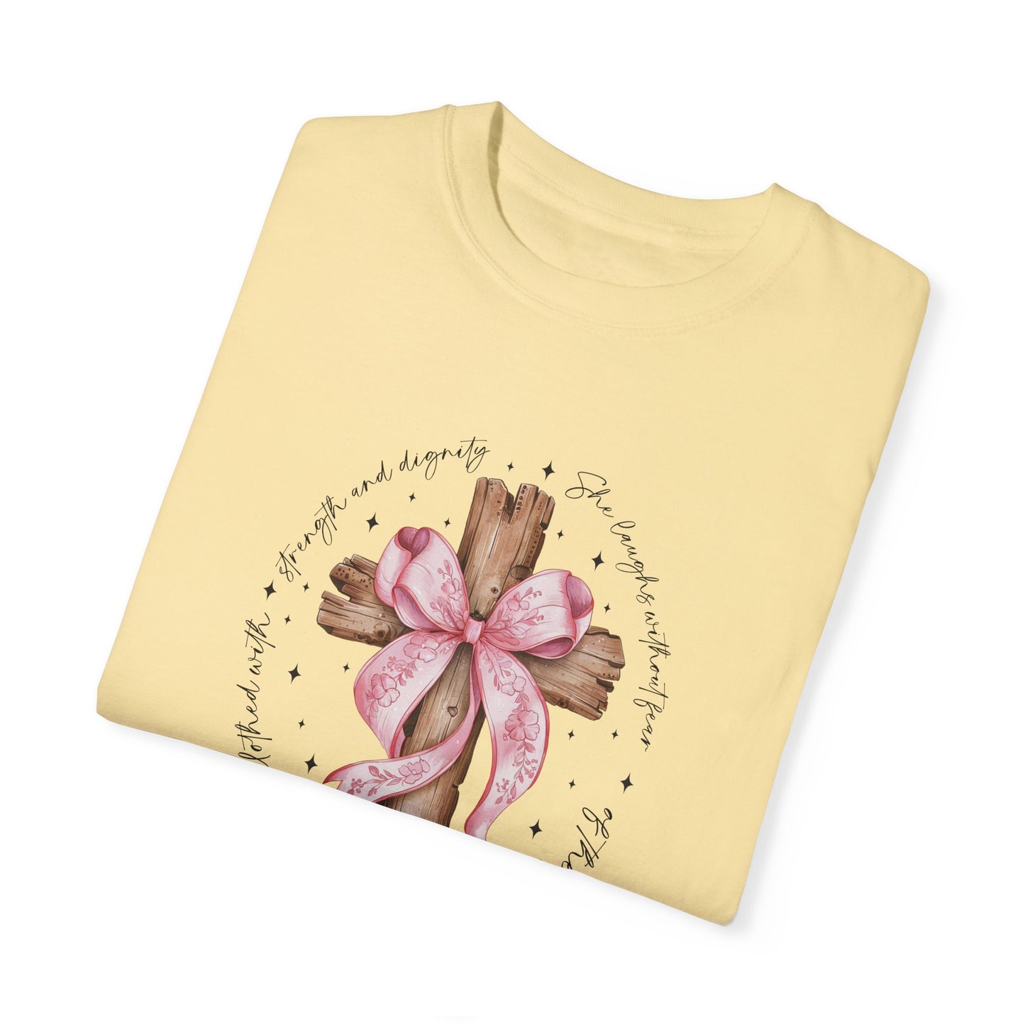 Faith-Inspired Unisex T-Shirt with Proverbs 31:25 Design Coquette