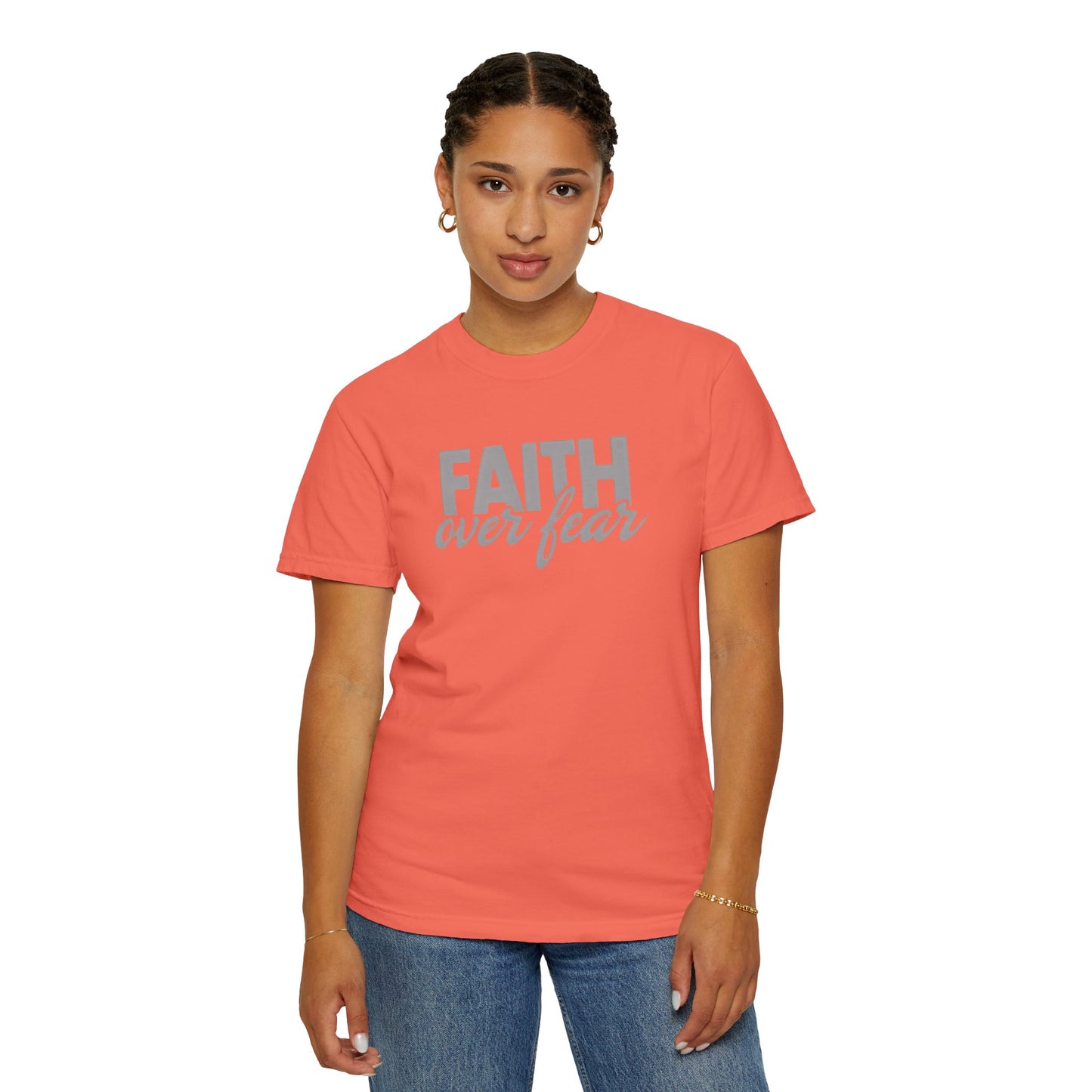 Faith Over Fear Unisex Garment-Dyed T-shirt - Inspirational Apparel