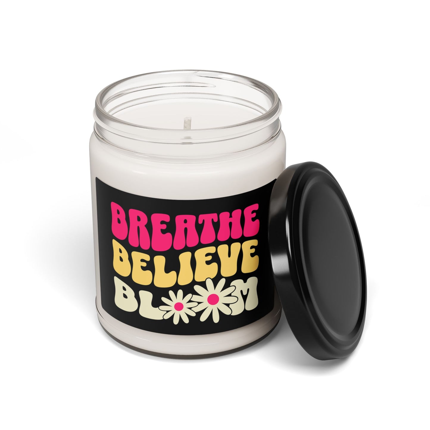 Breathe Believe Bloom Scented Soy Candle - 9oz Relaxation & Self-Care Gift