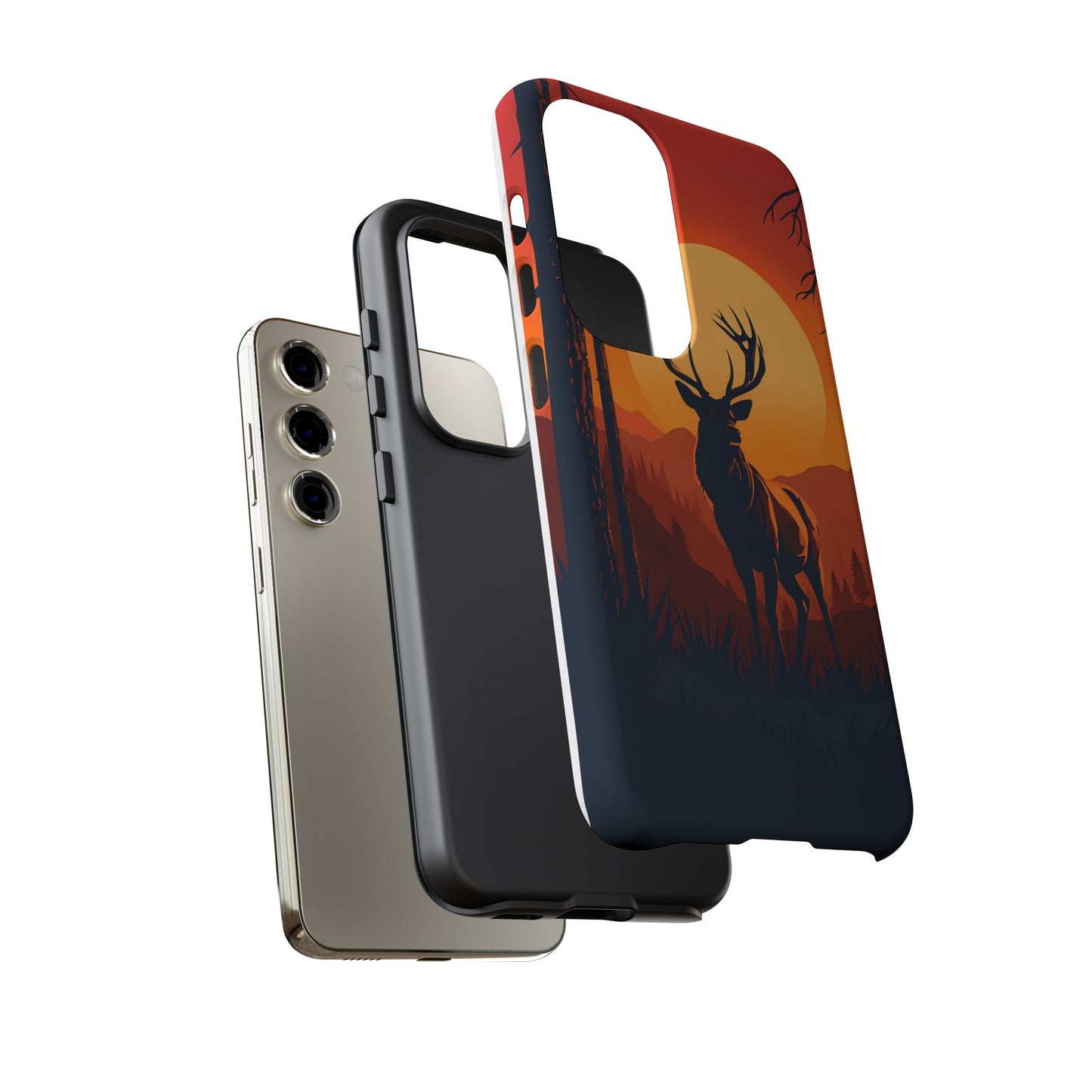 Wildlife Phone Case - Stag and Sunset Design for Nature Lovers