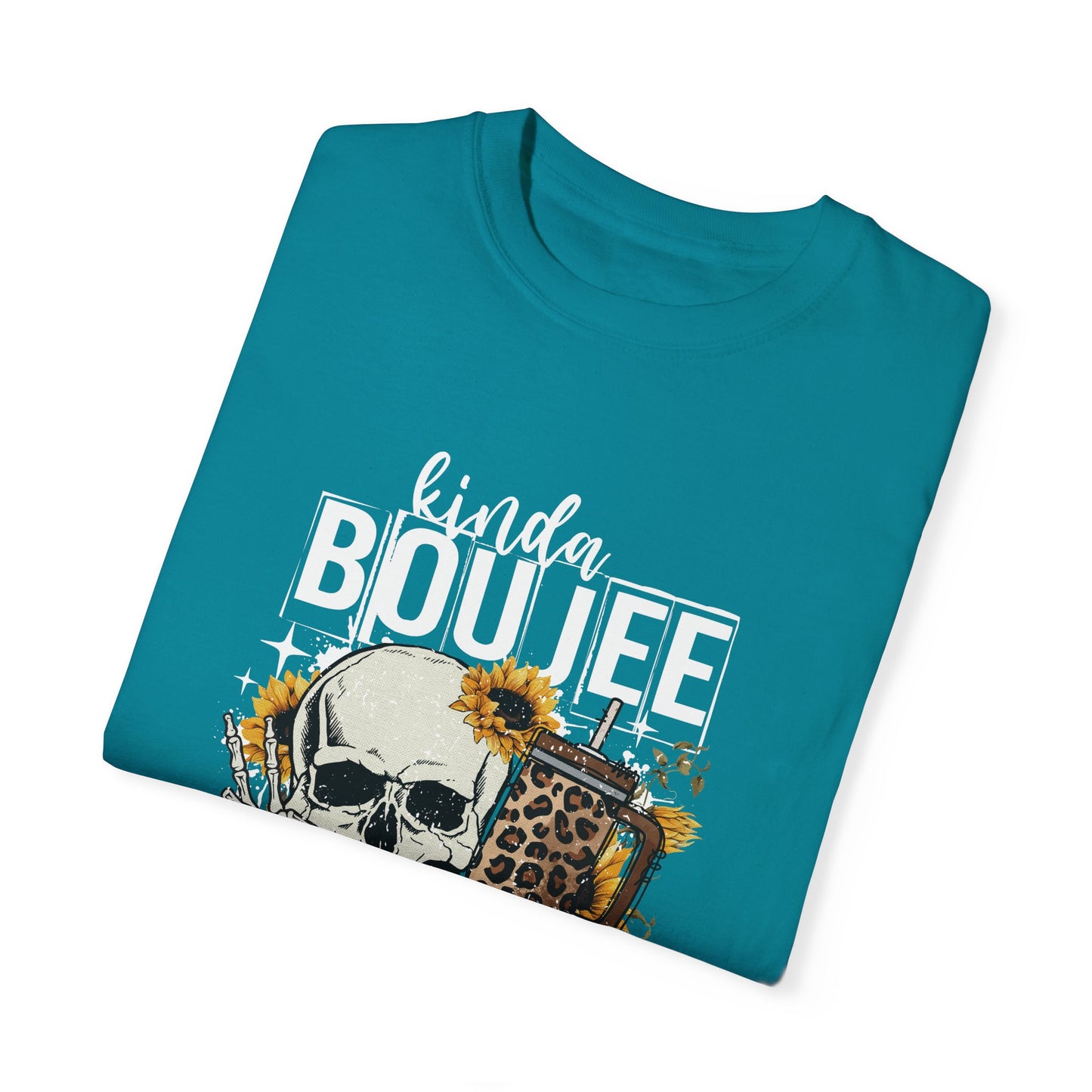 Kinda Boujee Kinda Broke White Unisex Garment-Dyed T-Shirt - Trendy Casual Wear for Fashion Lovers