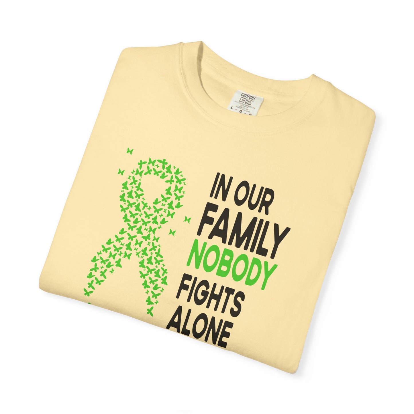 Lymphoma Awareness T-Shirt, Family Support Tee, Garment-Dyed Shirt, Cancer Awareness Apparel, Gift for Caregivers, 5K Event Shirt