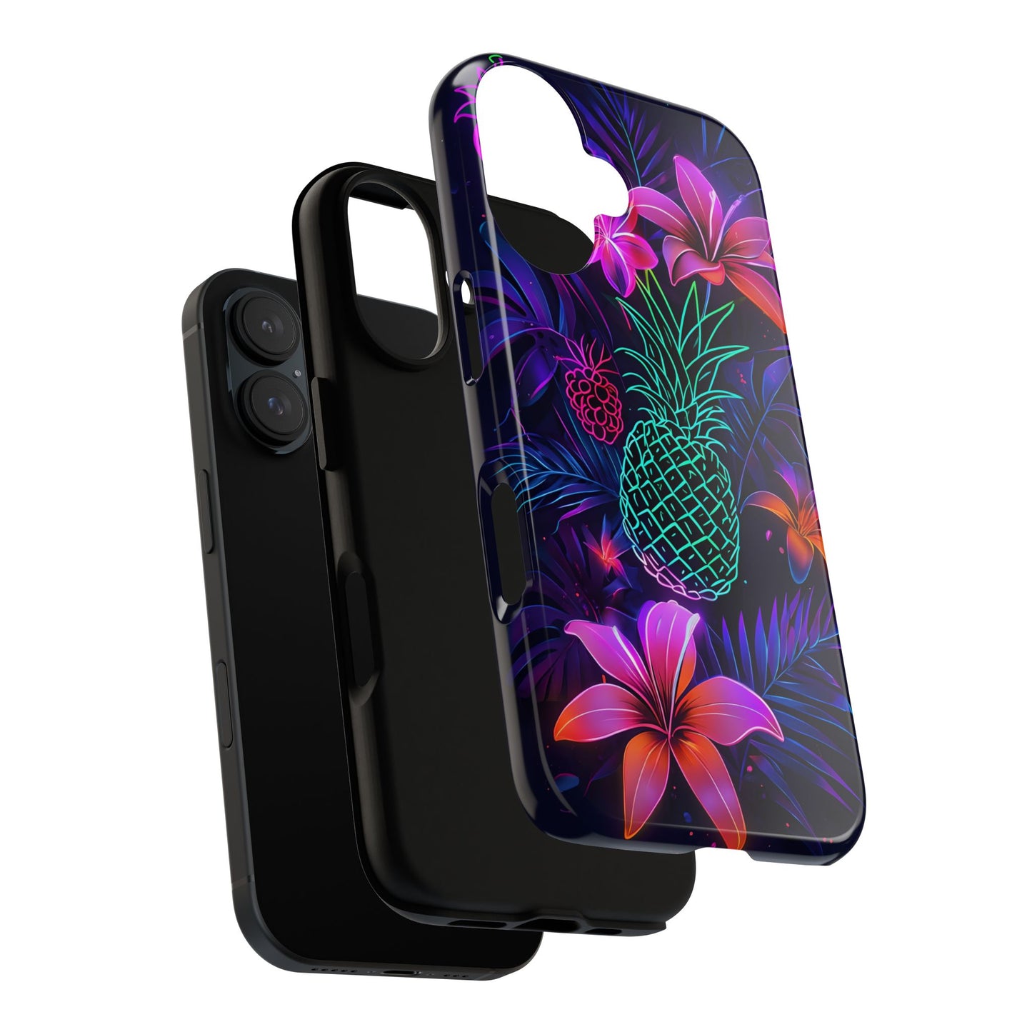 Tough Cases - Tropical Neon Floral iPhone Case