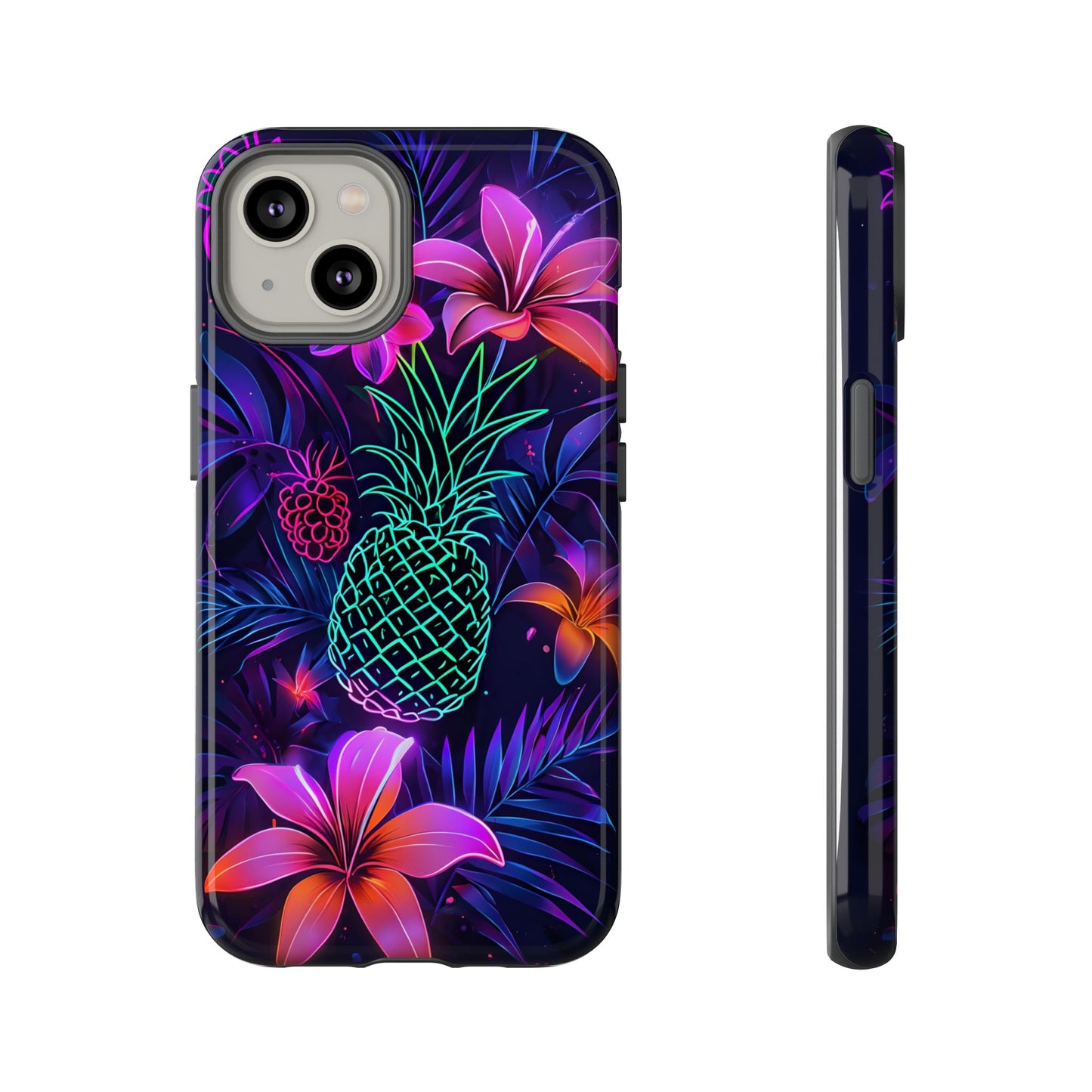 Tough Cases - Tropical Neon Floral iPhone Case