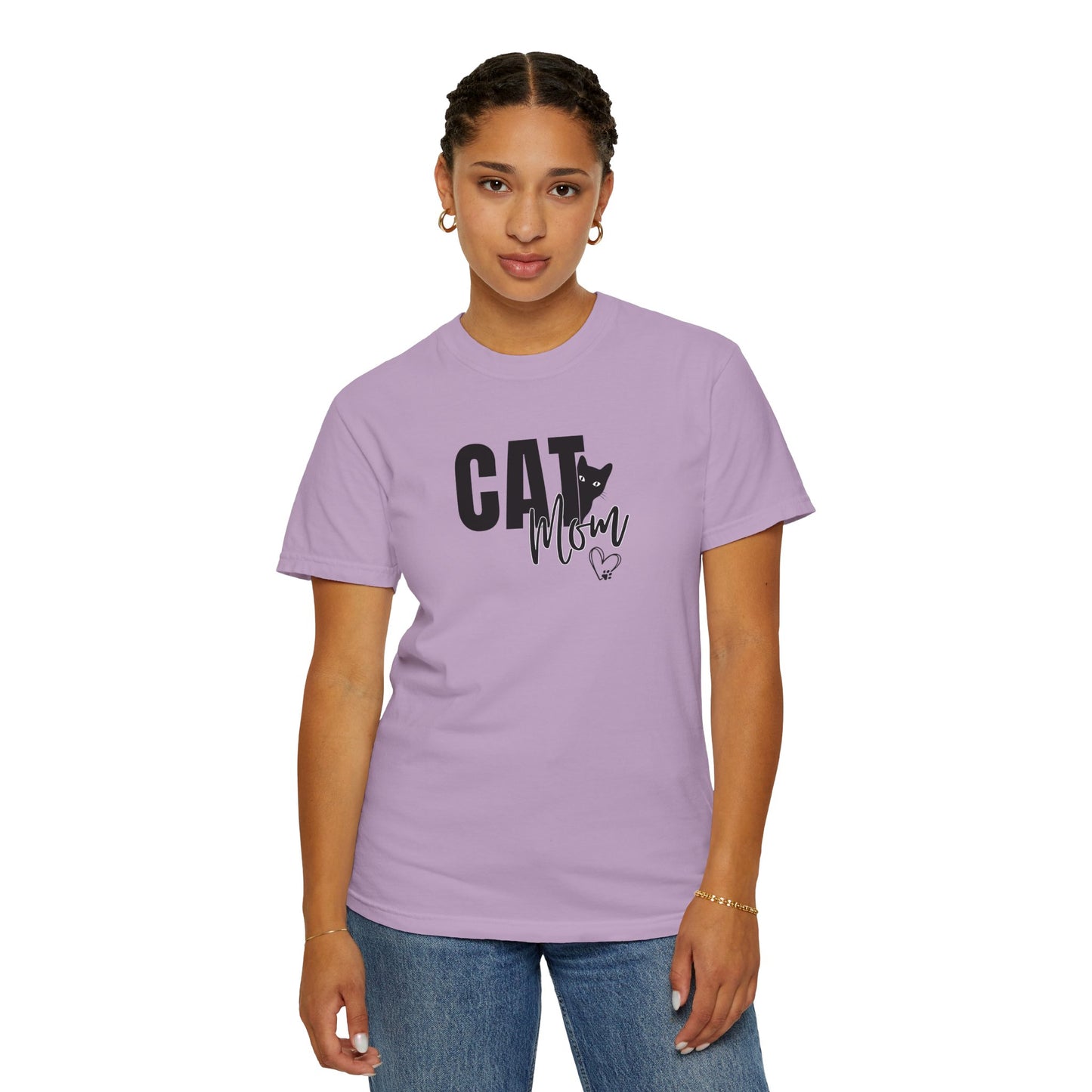 Cat Mom Unisex Garment-Dyed T-Shirt – Perfect Gift for Cat Lovers