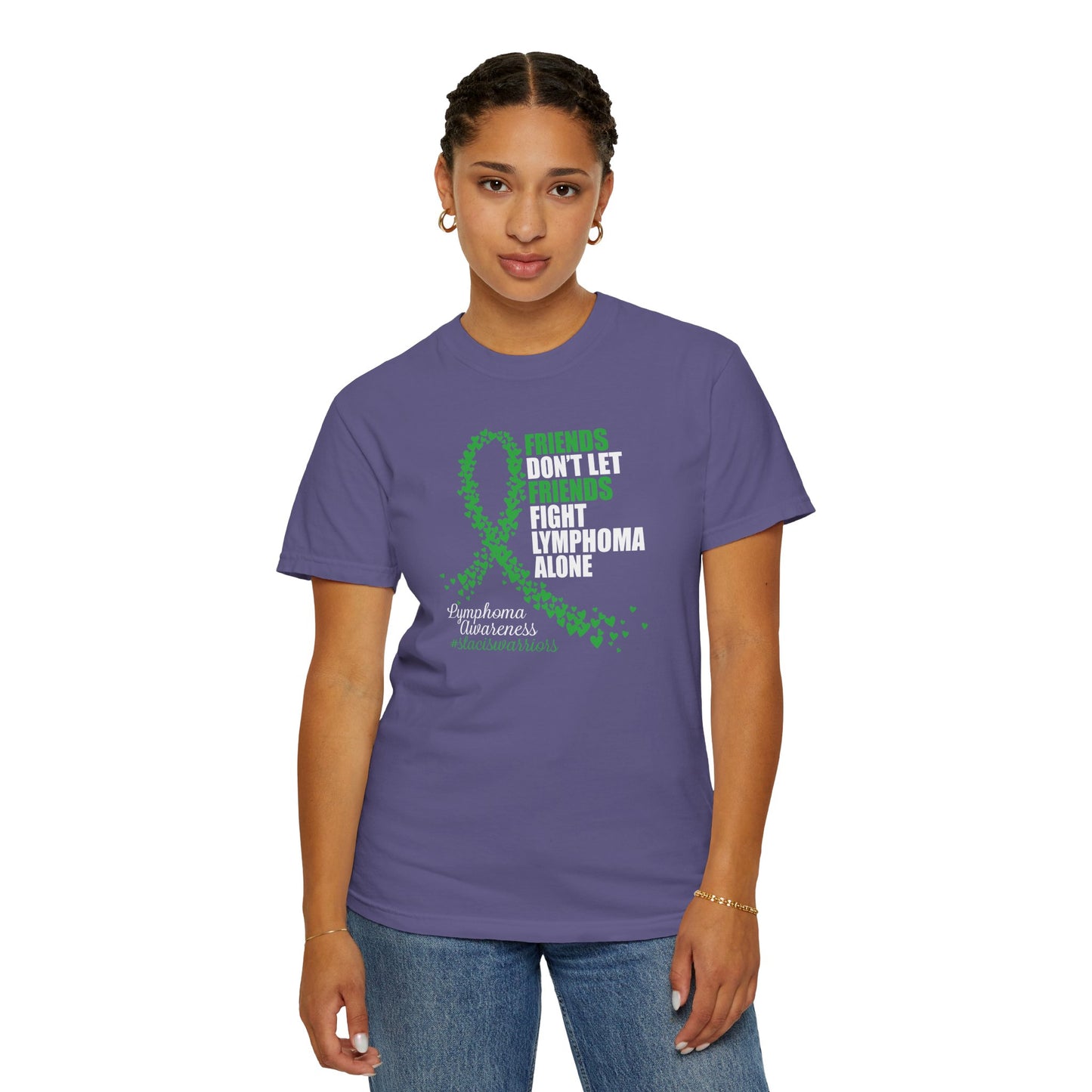 Supportive Lymphoma Awareness T-Shirt, Comfort Tee, Unisex Gift, Pink Ribbon Shirt, Friendship Tee, Cancer Awareness