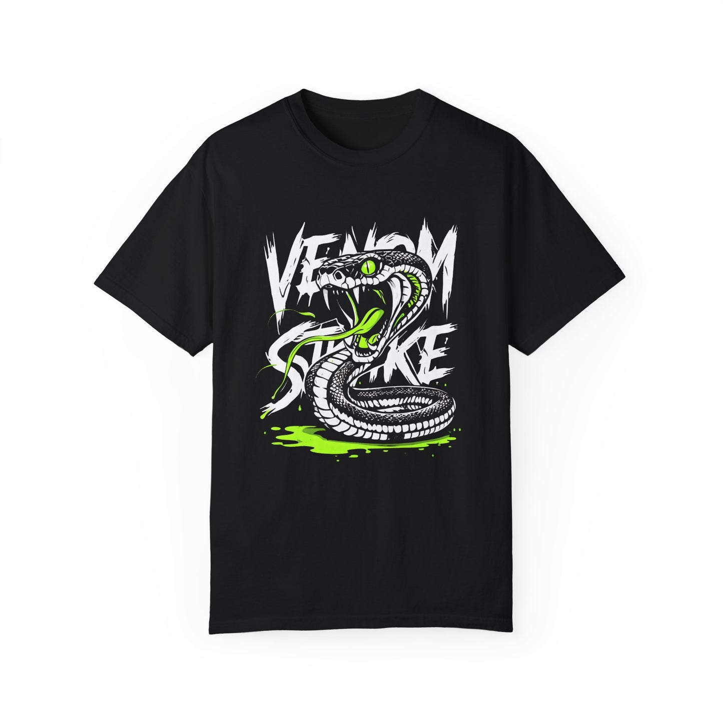 Venom Strike Unisex Garment-Dyed T-Shirt - Edgy Snake Graphic Tee