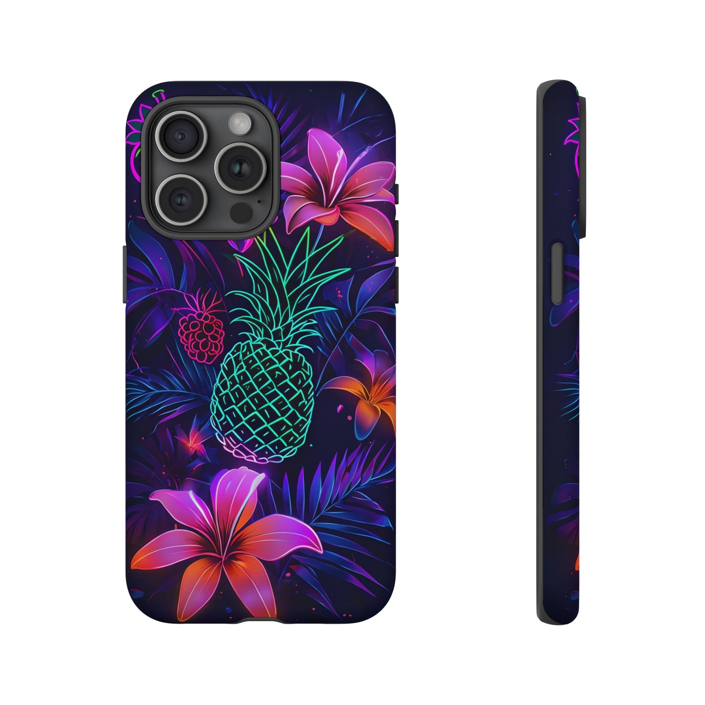 Tough Cases - Tropical Neon Floral iPhone Case