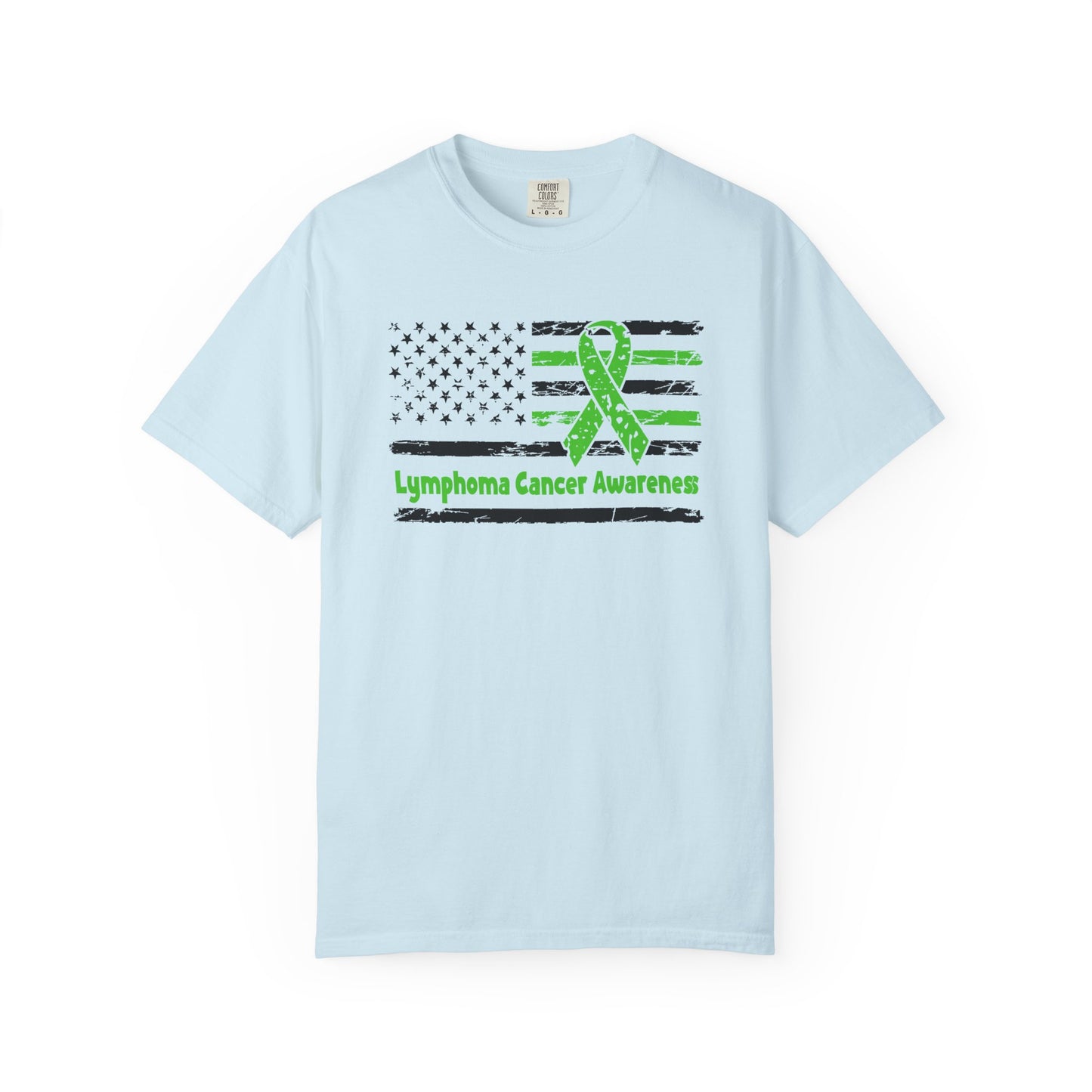 Lymphoma Awareness T-Shirt, Unisex Garment-Dyed Tee, Cancer Support Shirt, Green Ribbon Tee, Gift for Awareness Events