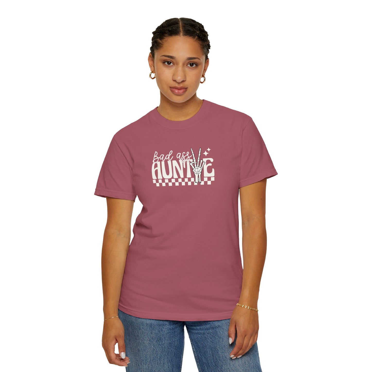 Bad Ass Aunt Unisex Garment-Dyed T-Shirt - Comfortable and Stylish Gift for Aunts