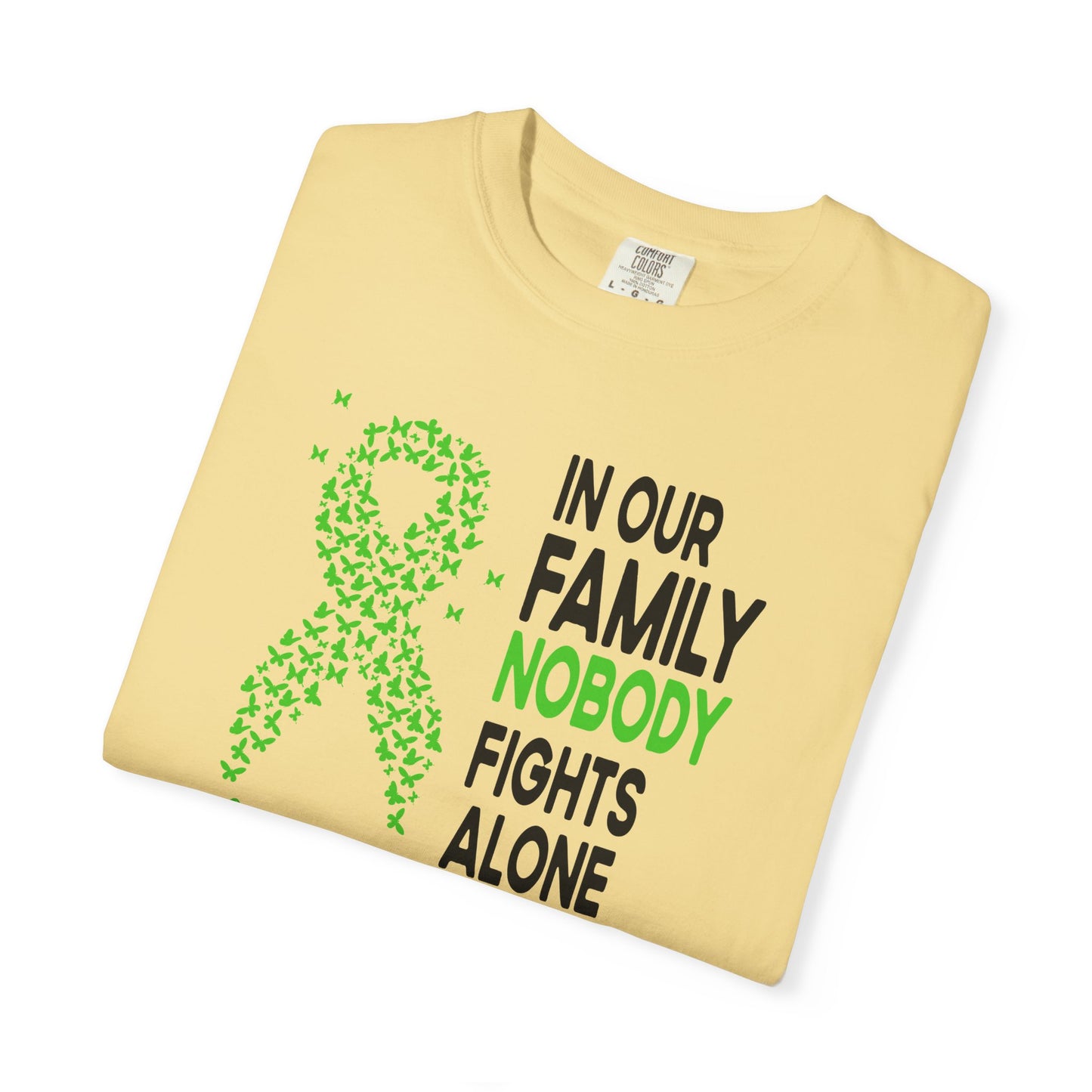 Lymphoma Awareness T-Shirt, Family Support Tee, Garment-Dyed Shirt, Cancer Awareness Apparel, Gift for Caregivers, 5K Event Shirt