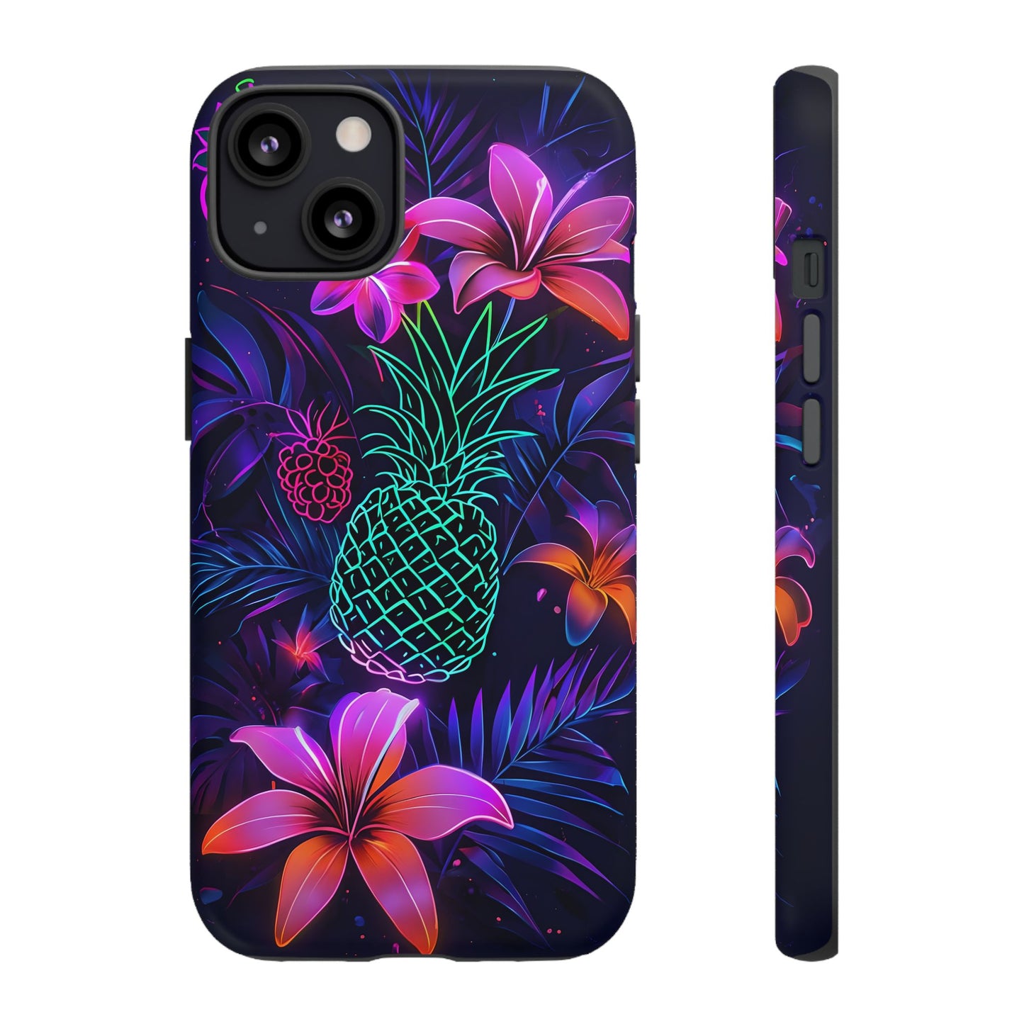 Tough Cases - Tropical Neon Floral iPhone Case