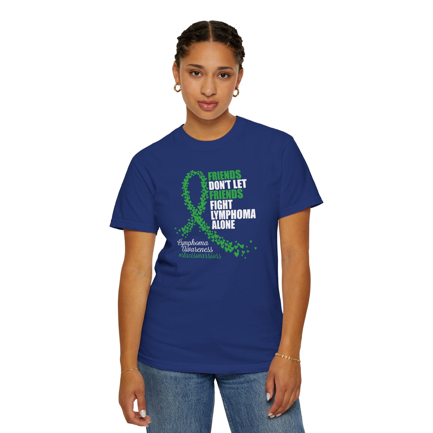 Supportive Lymphoma Awareness T-Shirt, Comfort Tee, Unisex Gift, Pink Ribbon Shirt, Friendship Tee, Cancer Awareness