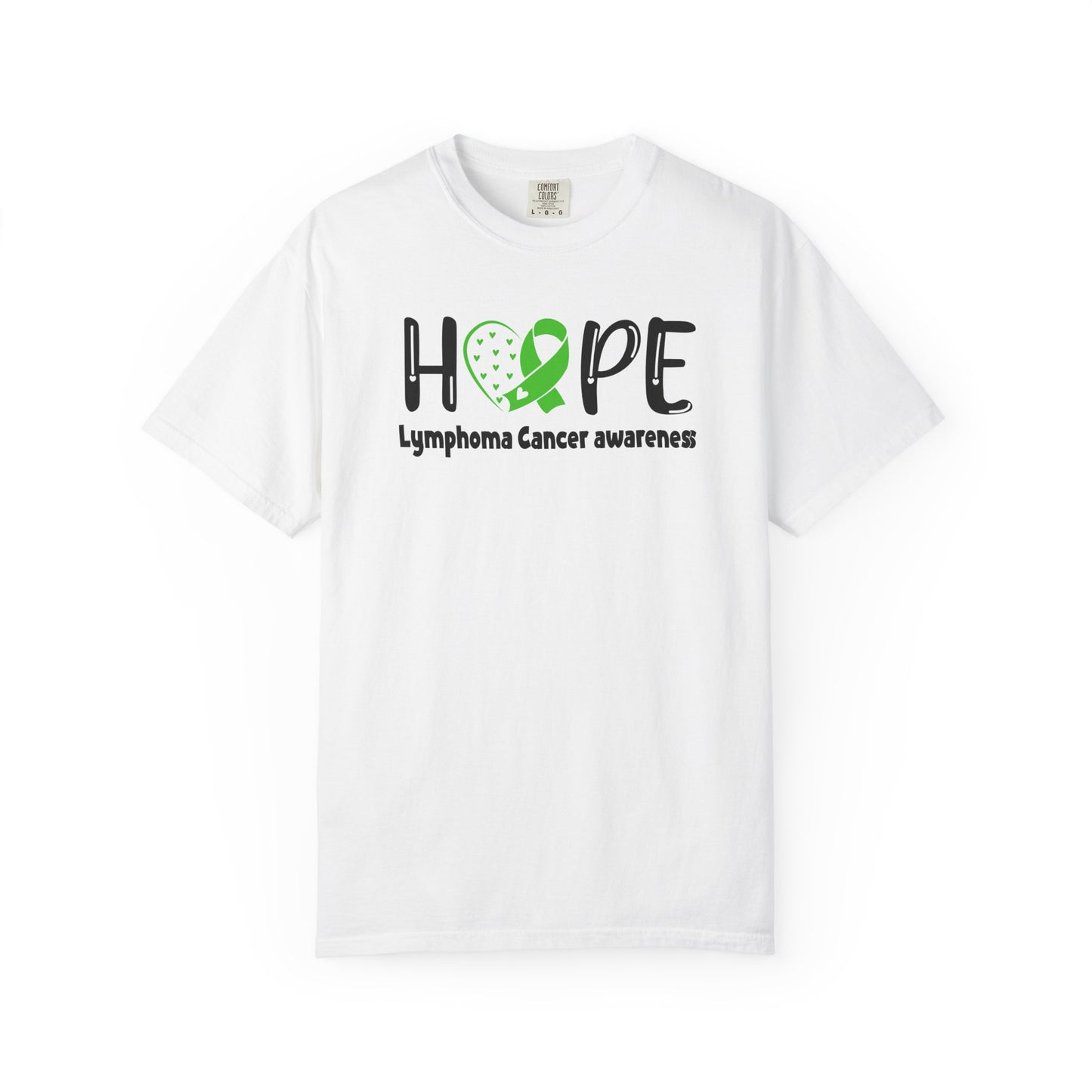 Lymphoma Awareness T-Shirt, Hope Ribbon Shirt, Cancer Support Tee, Unisex Garment-Dyed Tee, Fundraiser Apparel