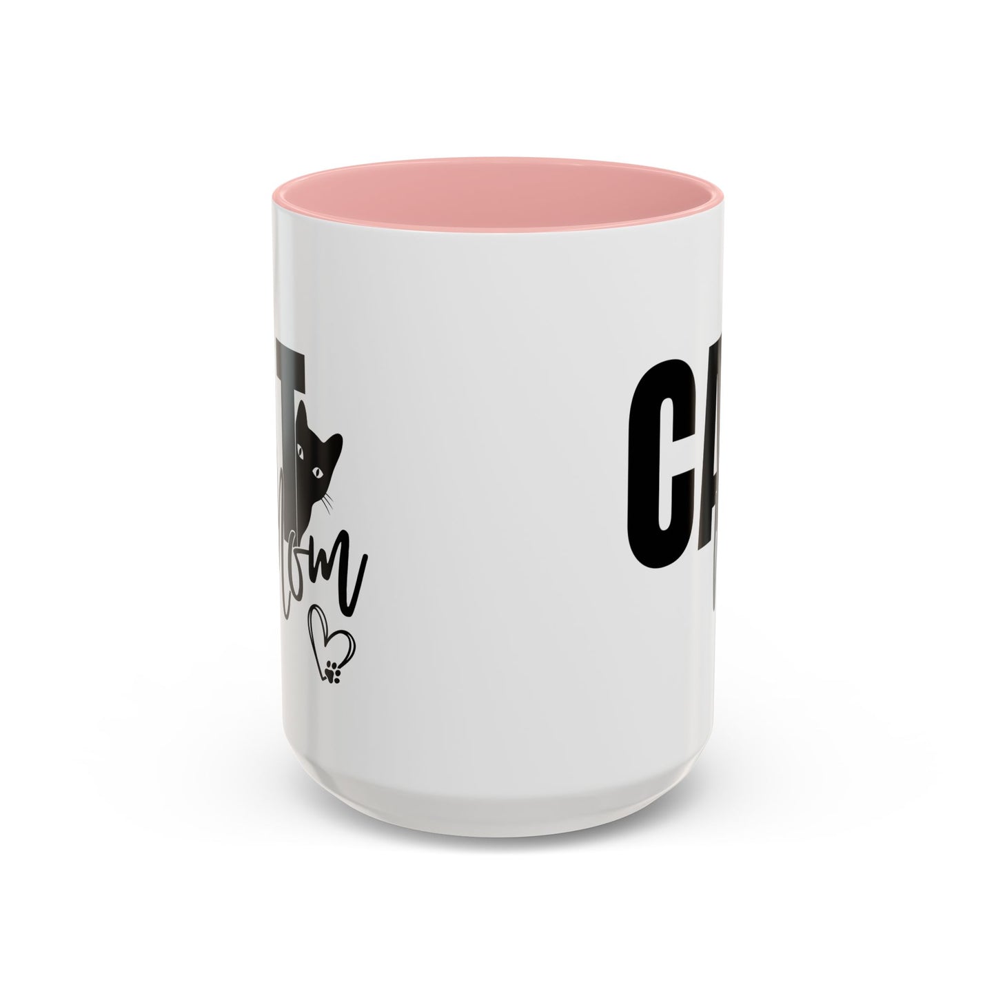 Cat Mom Accent 15oz Coffee Mug – Perfect Gift for Cat Lovers