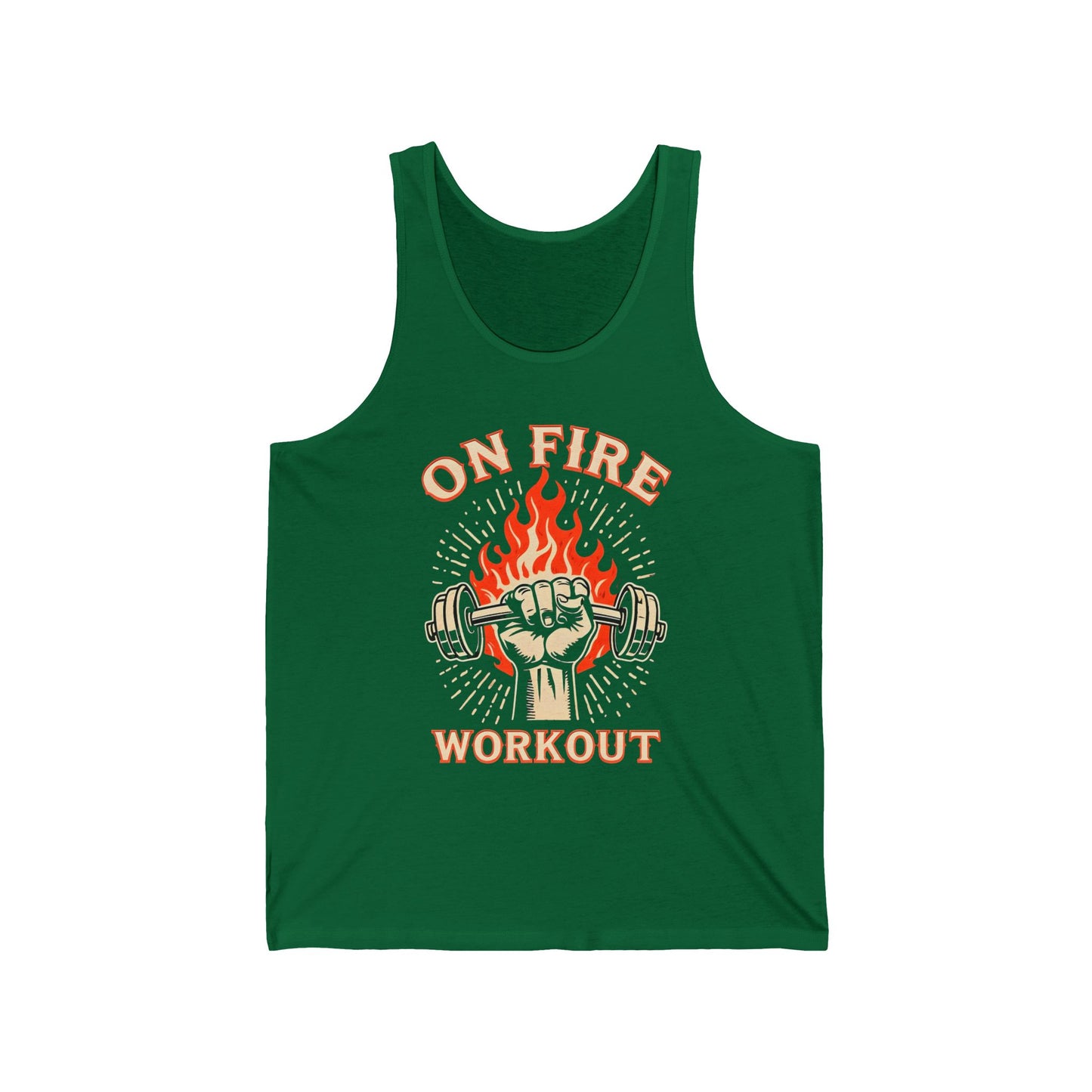 On Fire Workout Unisex Jersey Tank - Fitness Motivation Apparel