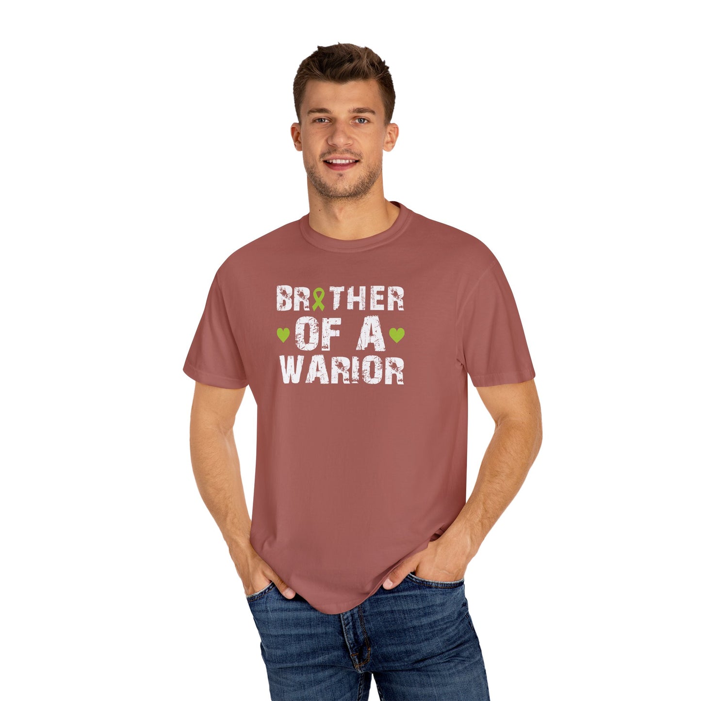 Brother of a Warrior T-Shirt, Garment-Dyed Tee, Support Cancer Awareness, Unisex Shirt, Gift for Brothers, Comfortable Everyday Wear