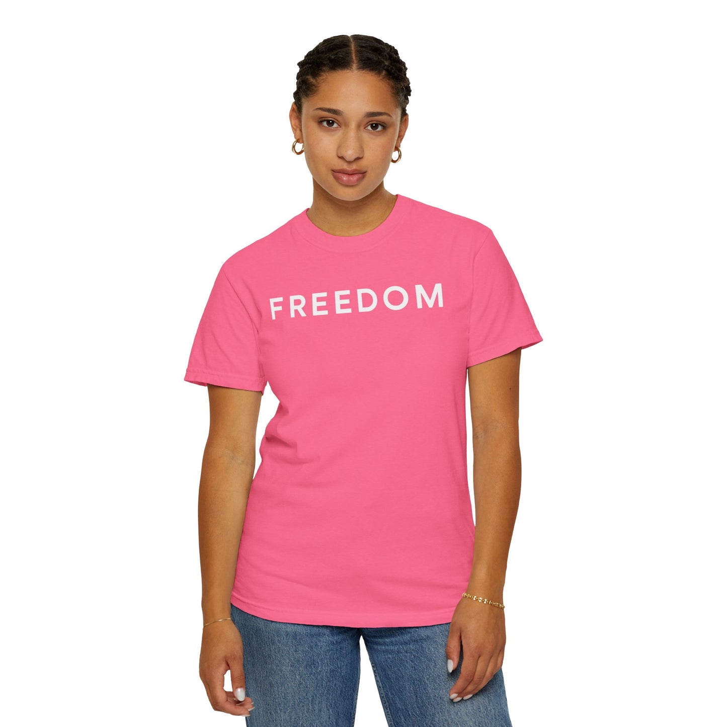 Freedom Unisex Garment-Dyed T-shirt - Casual Tee, Thought-Provoking Apparel, Perfect for Gifts, Statement Tees, Everyday Wear