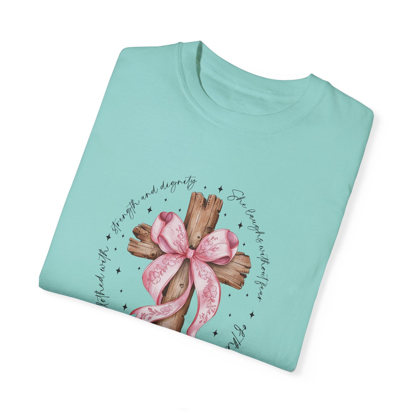 Faith-Inspired Unisex T-Shirt with Proverbs 31:25 Design Coquette