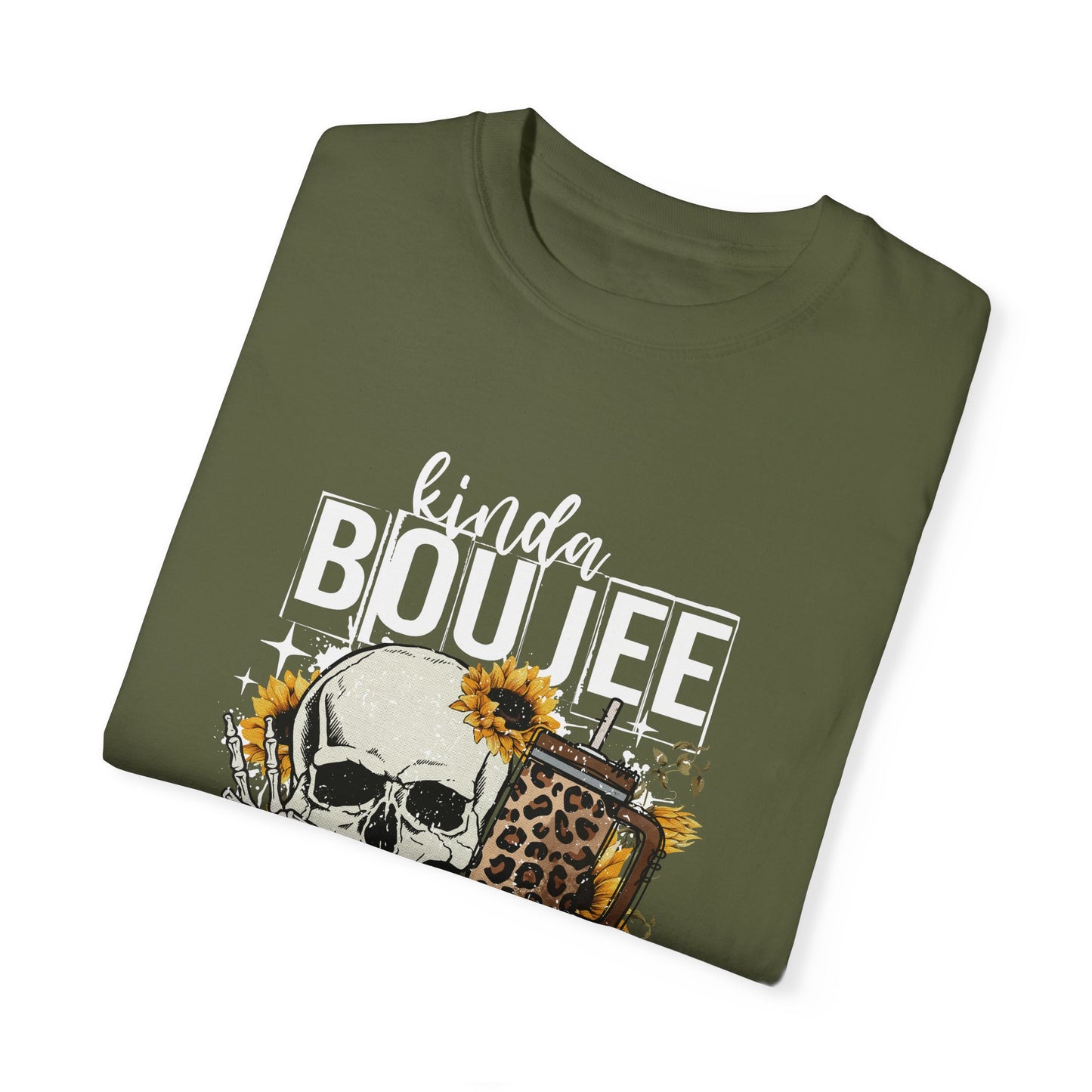 Kinda Boujee Kinda Broke White Unisex Garment-Dyed T-Shirt - Trendy Casual Wear for Fashion Lovers