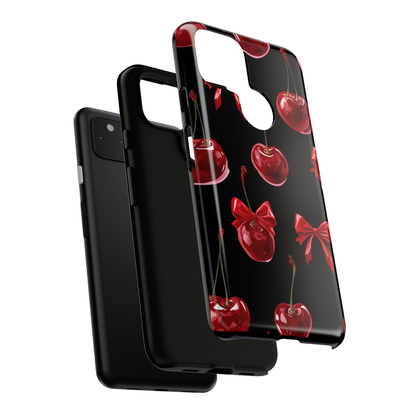 Coquette-Cherry Print Tough Phone Case - Stylish & Durable Protection