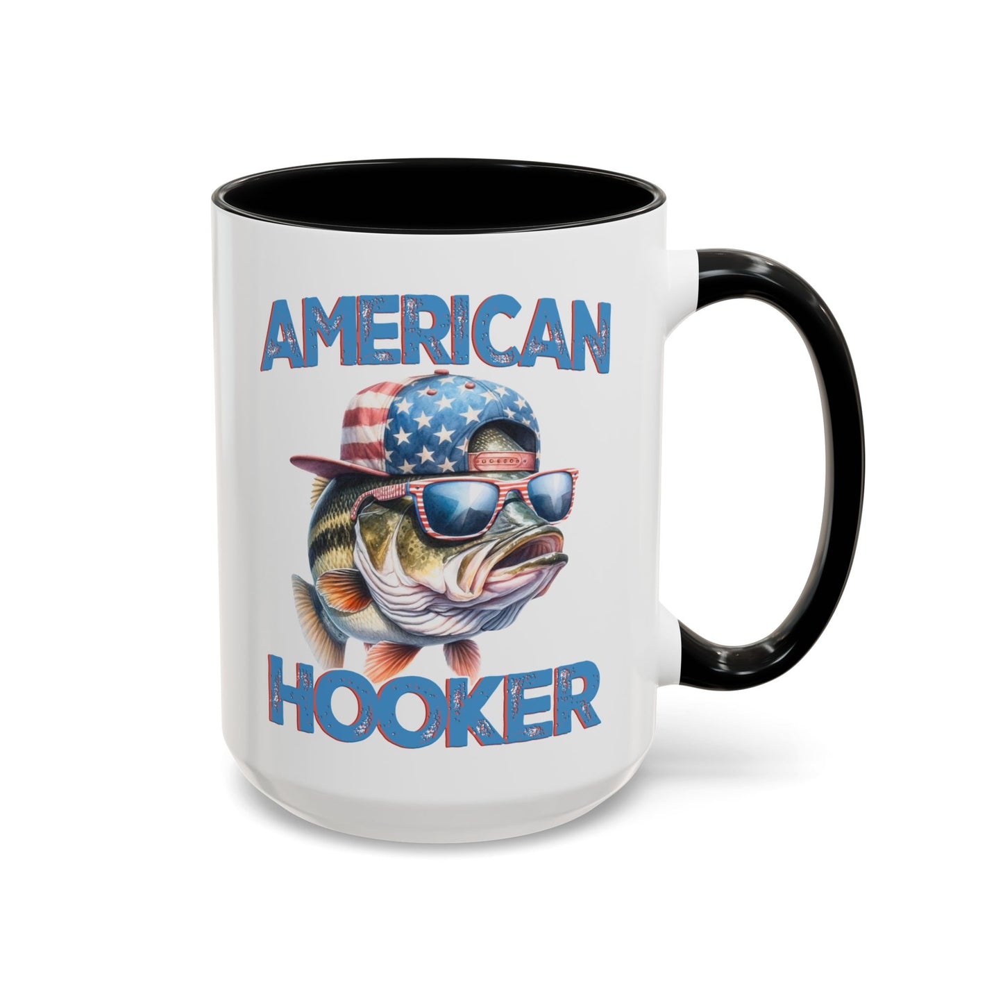 American Hooker Fishing Coffee Mug - 15oz Accent Mug for Anglers