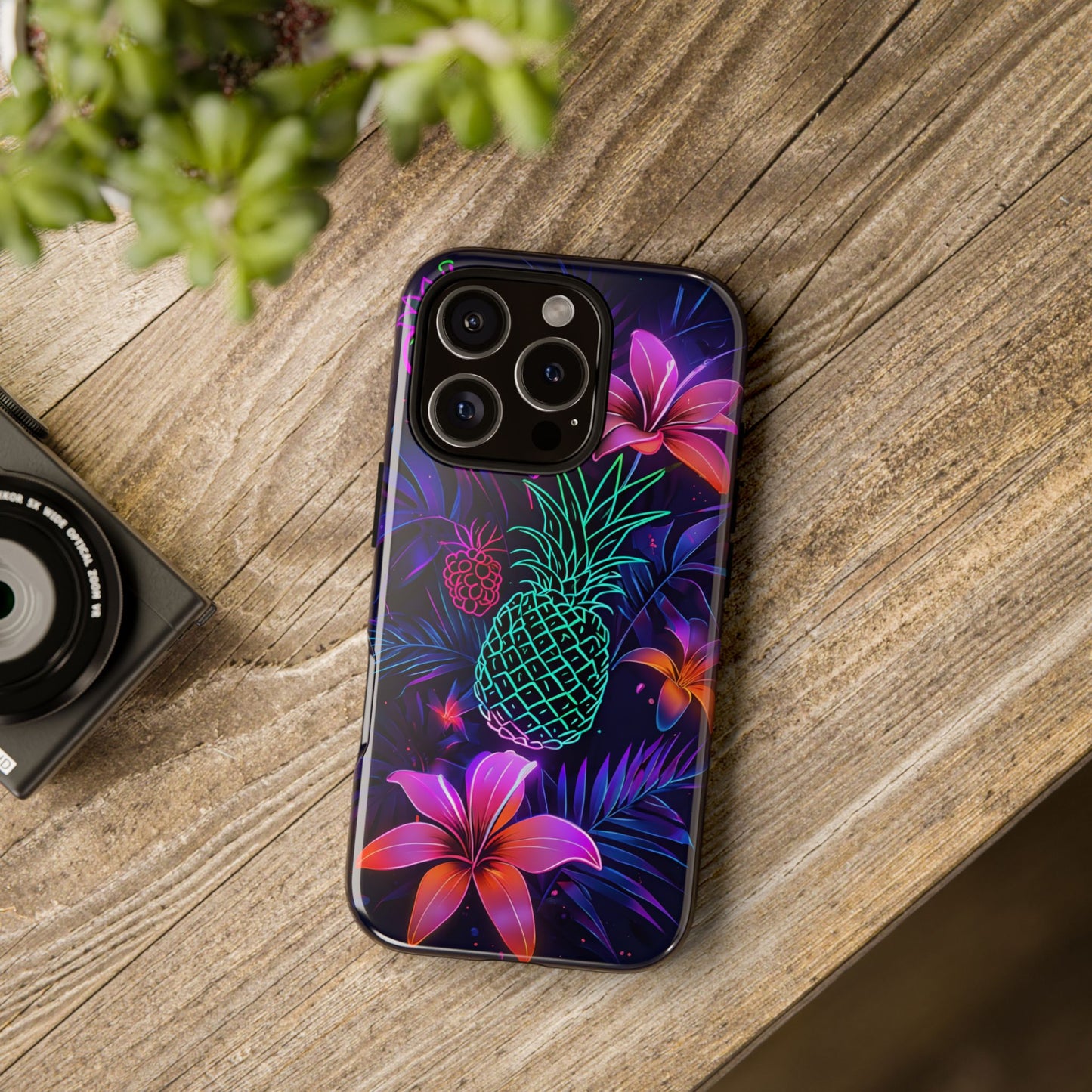 Tough Cases - Tropical Neon Floral iPhone Case
