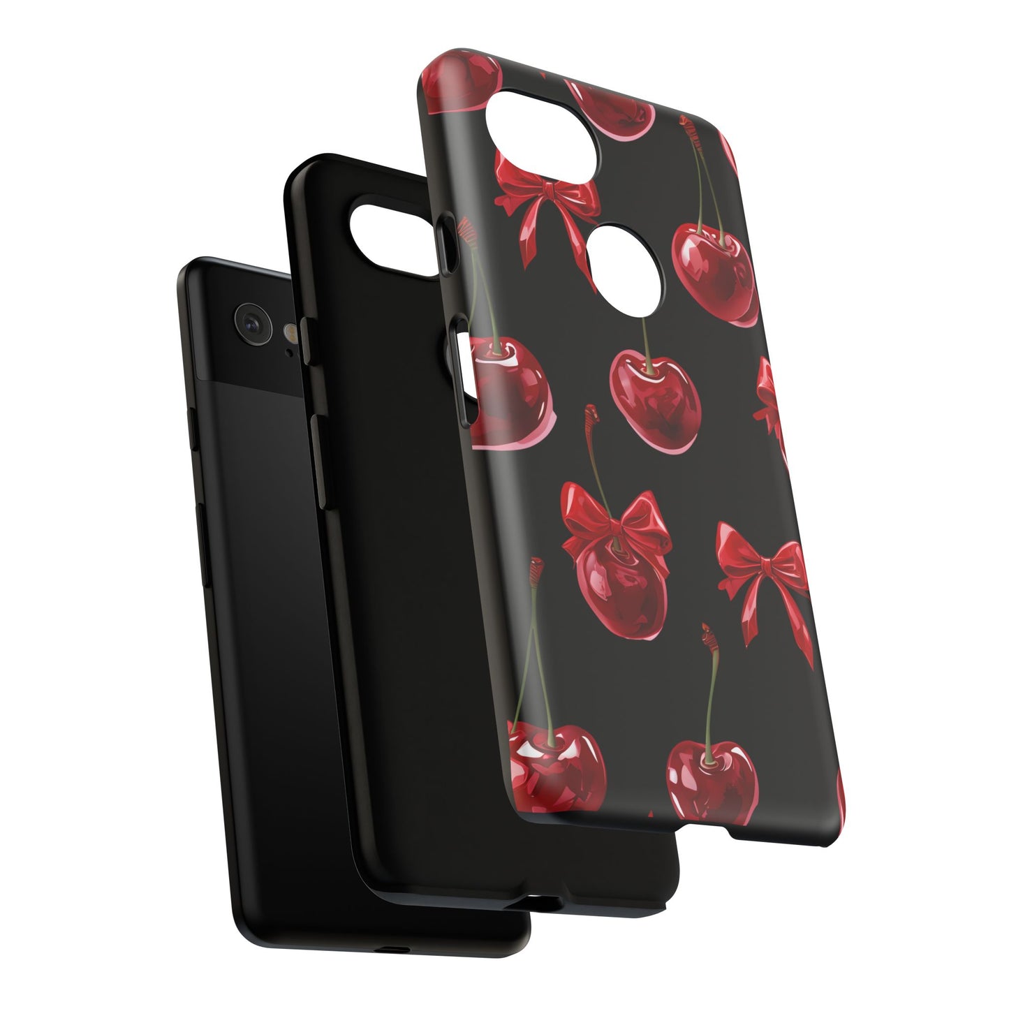 Coquette-Cherry Print Tough Phone Case - Stylish & Durable Protection