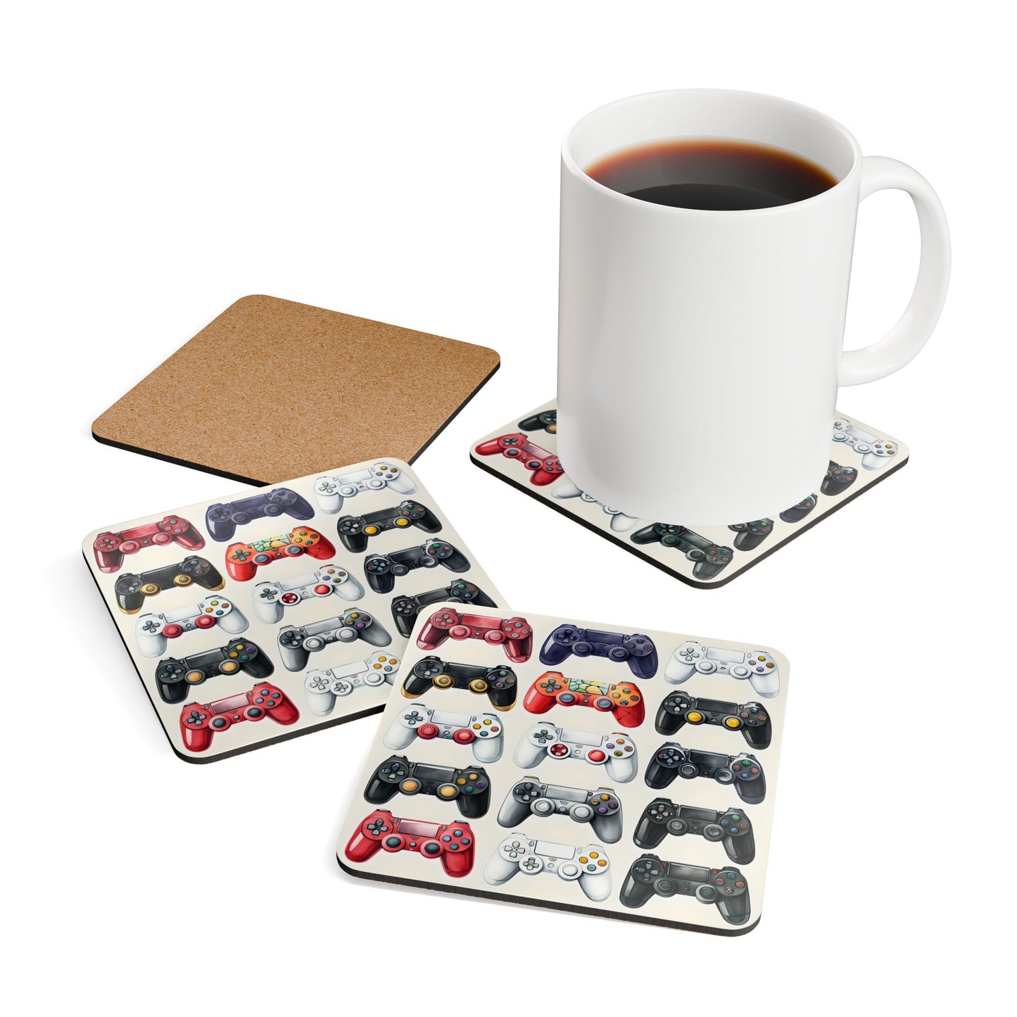 Gamer Cork Coaster Set - Perfect for Enthusiasts and Game Nights
