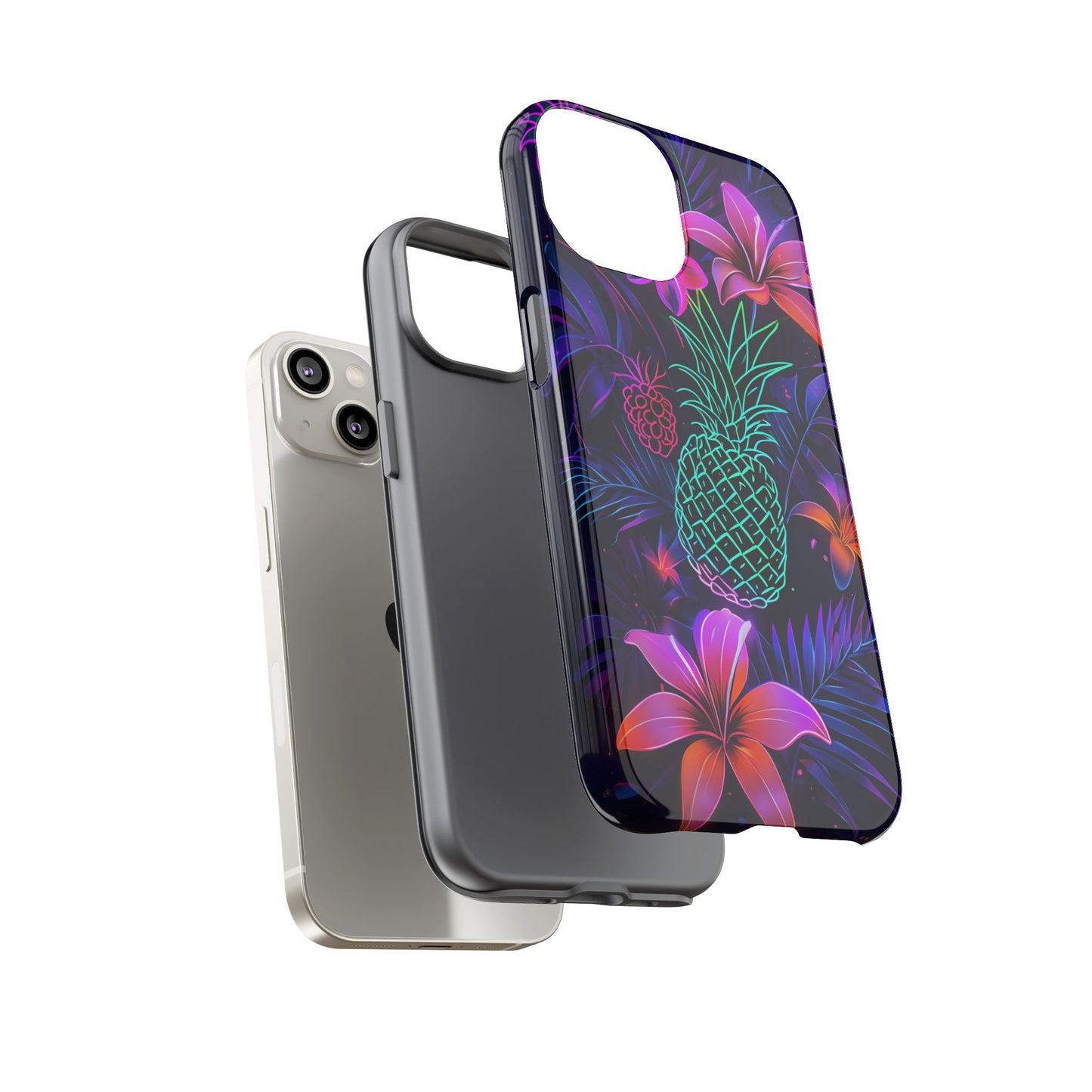 Tough Cases - Tropical Neon Floral iPhone Case