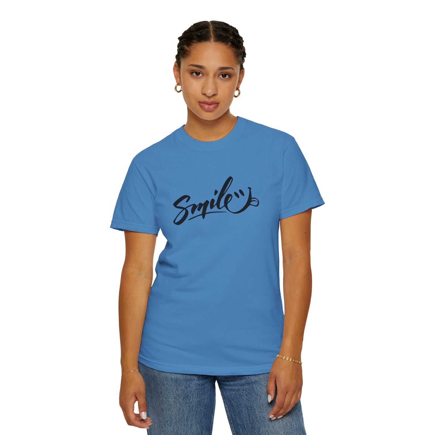 Unisex Smile T-Shirt | Garment-Dyed Cotton Tee for Everyday Joy