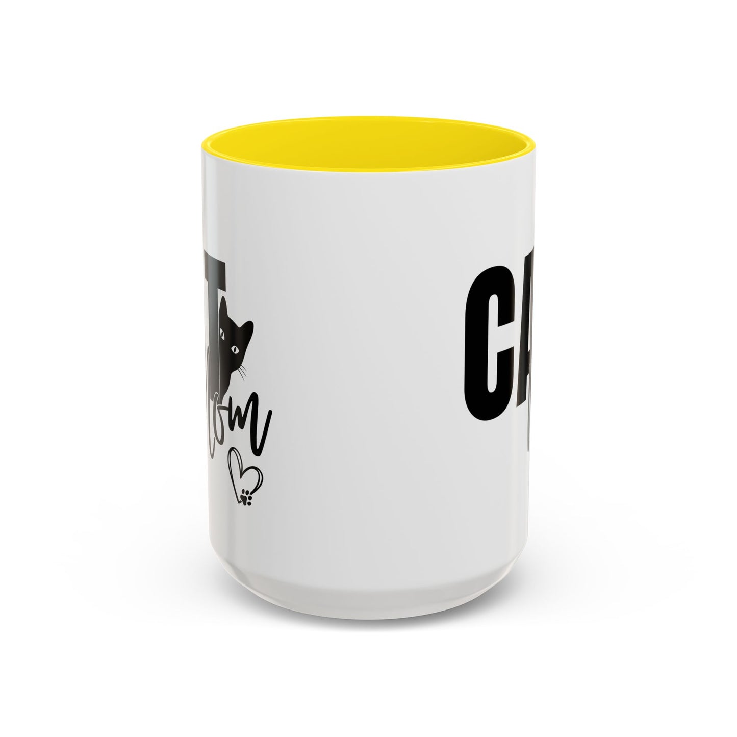 Cat Mom Accent 15oz Coffee Mug – Perfect Gift for Cat Lovers