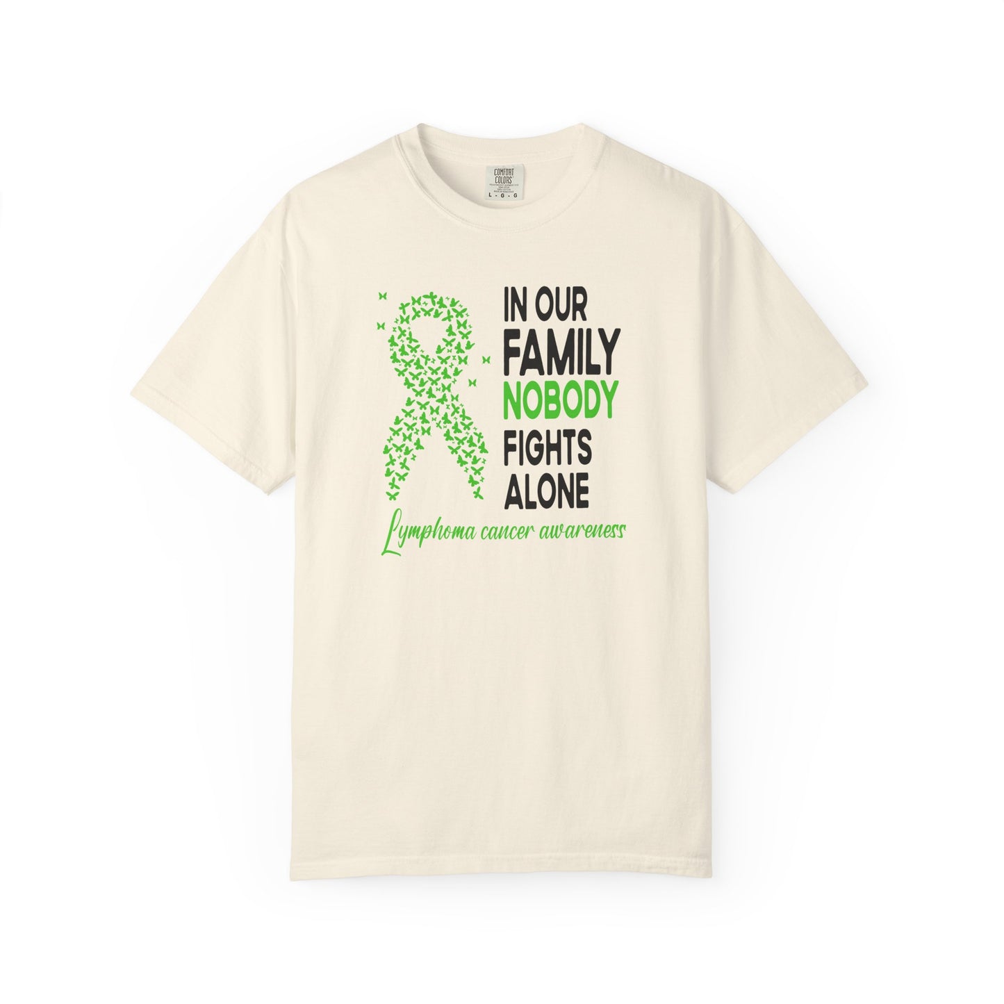 Lymphoma Awareness T-Shirt, Family Support Tee, Garment-Dyed Shirt, Cancer Awareness Apparel, Gift for Caregivers, 5K Event Shirt