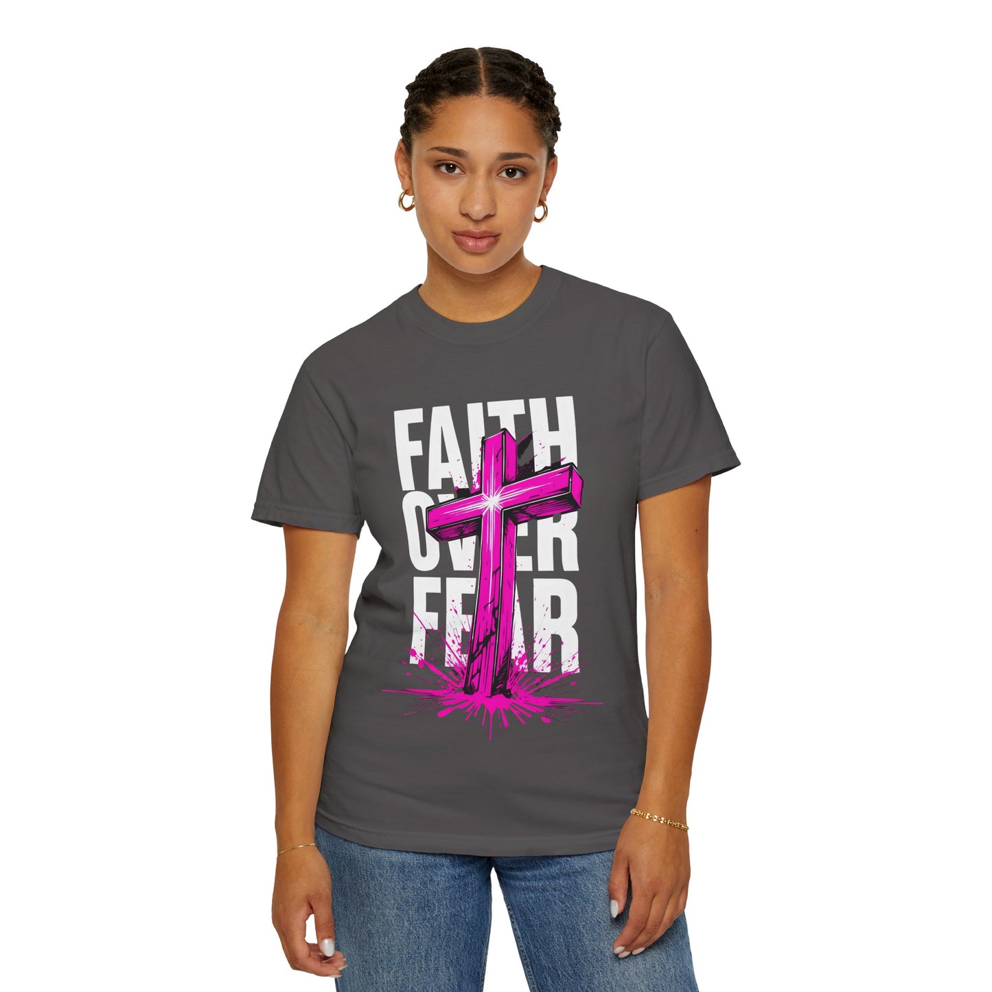 Faith Over Fear Unisex Garment-Dyed T-shirt